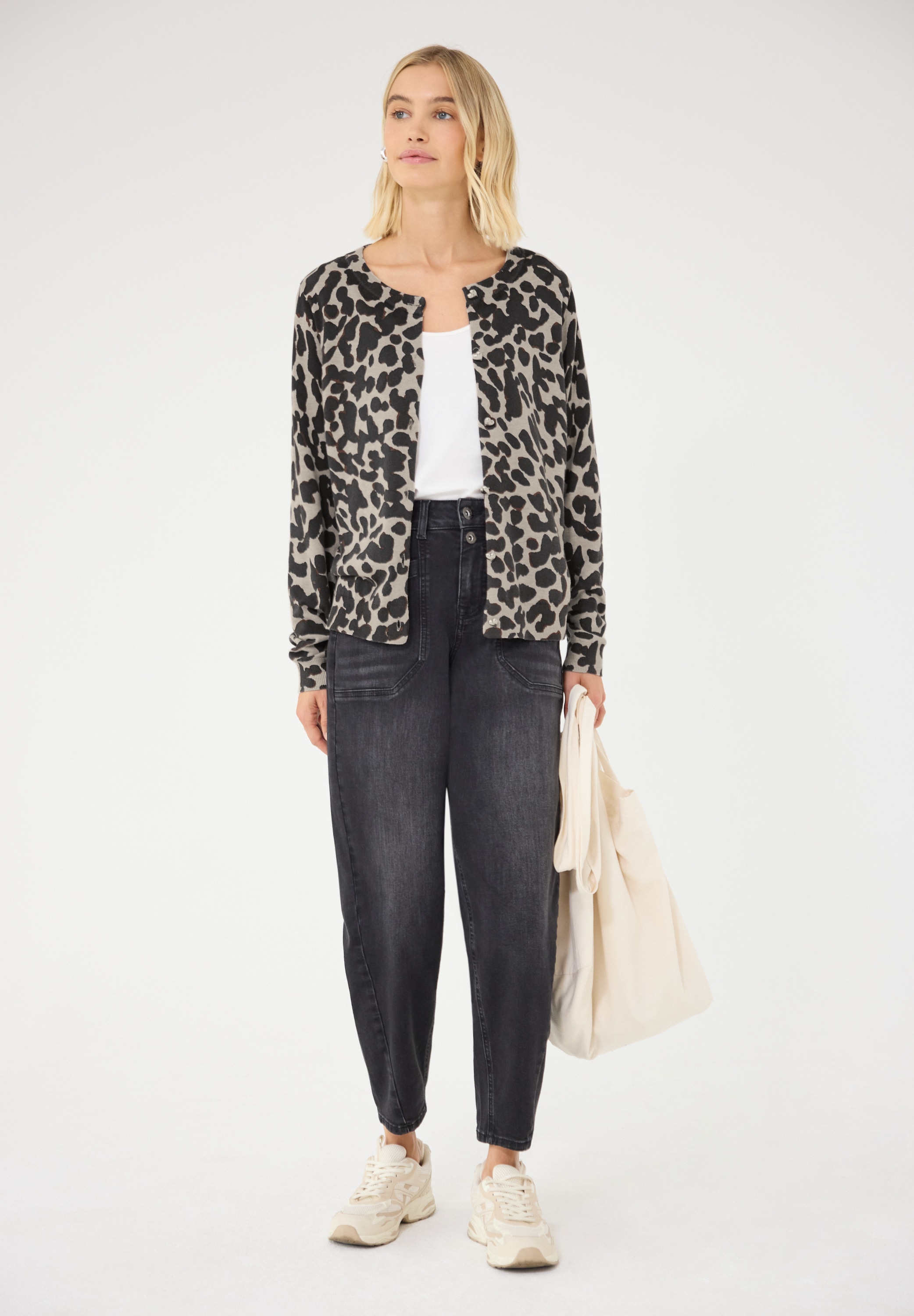 STREET ONE STUDIO Cardigan mit Leomuster