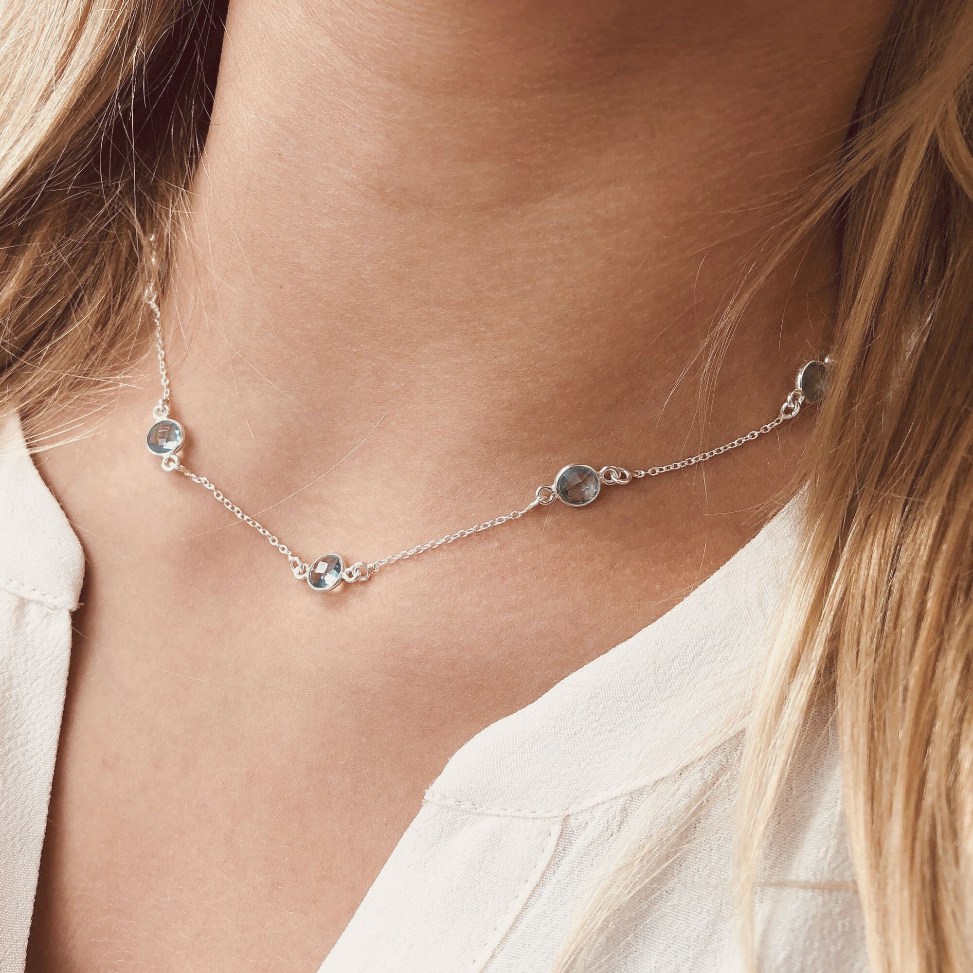 AILORIA Silberkette "Halskette Pink Quarz LAVANDE" günstig online kaufen