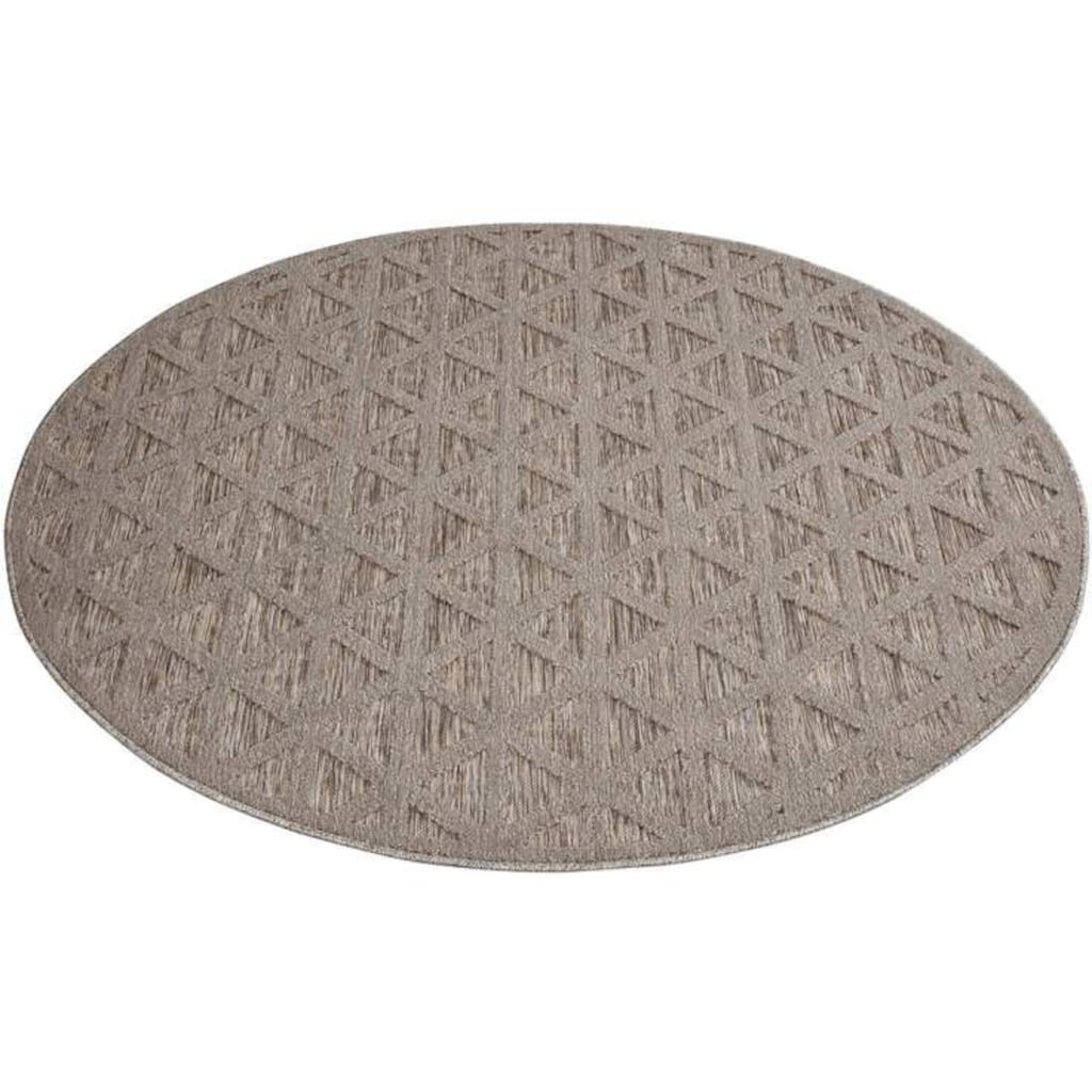 Carpet City Teppich »In-& Outdoorteppich Santorini 446, 3D-Effekt, Geo-Muster«, rund