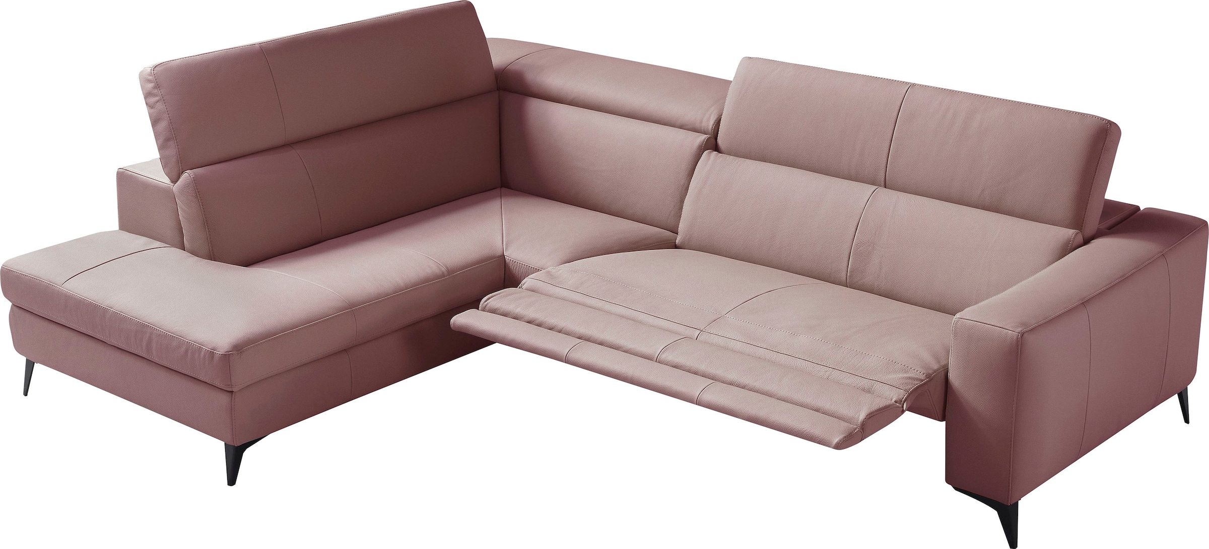 Egoitaliano Ecksofa "Edith, Designsofa mit hohem Sitzkomfort, Breite 269cm, L-Form" inkl. elektrischer Relaxfunktion und manuell verstellbaren Kopfteilen