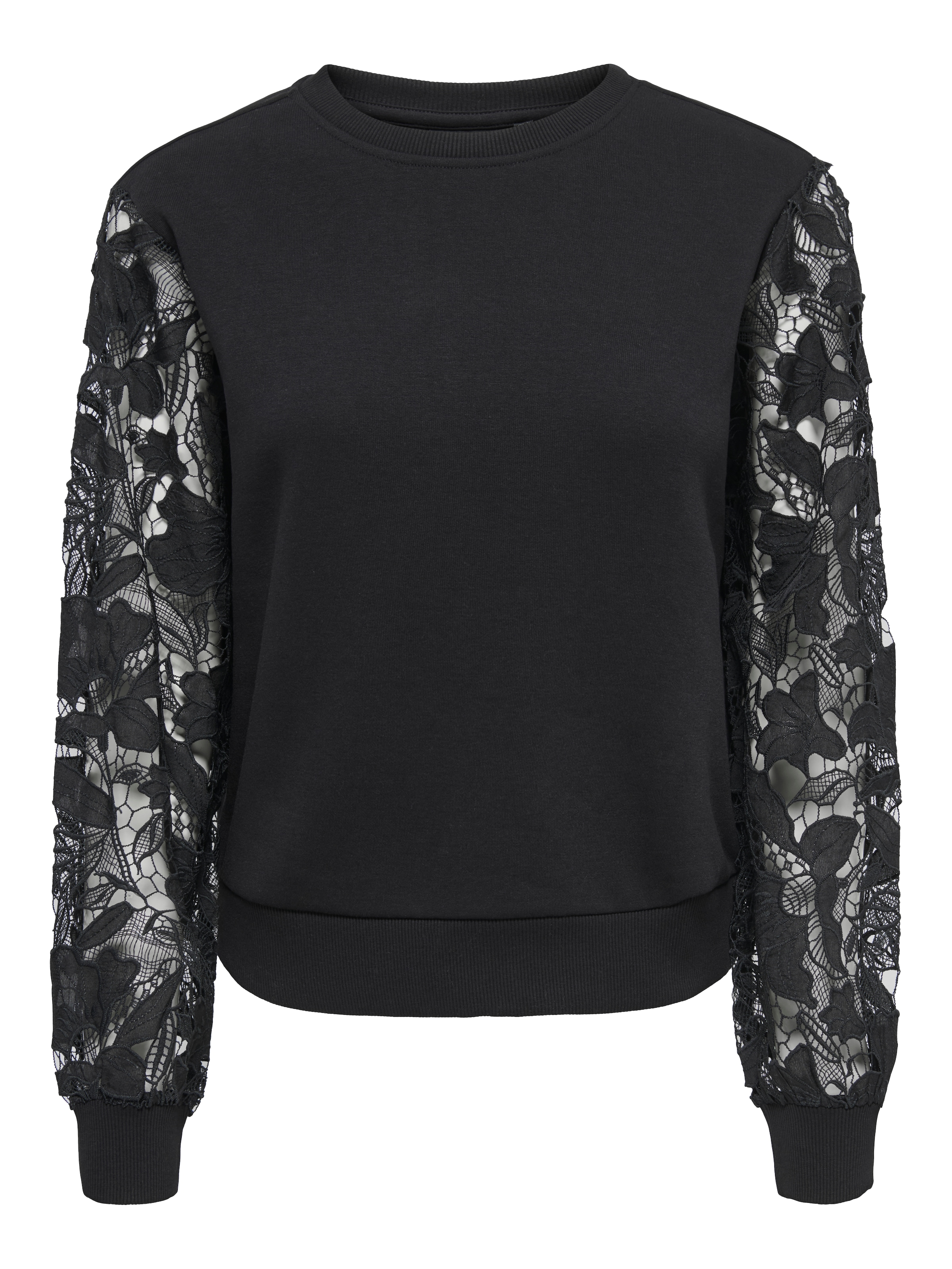 ONLY Sweatshirt »ONLSTILLA L/S LACE SLEEVES CS SWT«, Baumwollmischung, regular fit
