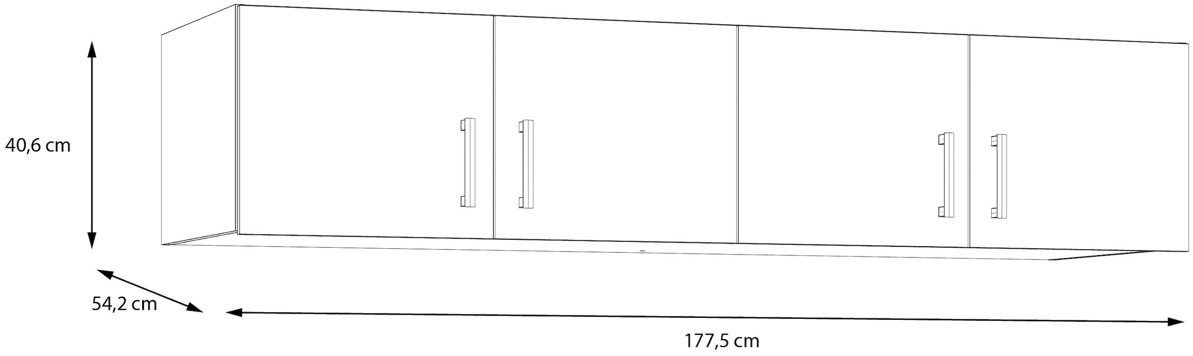 FORTE Schrankaufsatz, Schrankaufsatz, Stauraum, 4 Türen, Raumnutzung