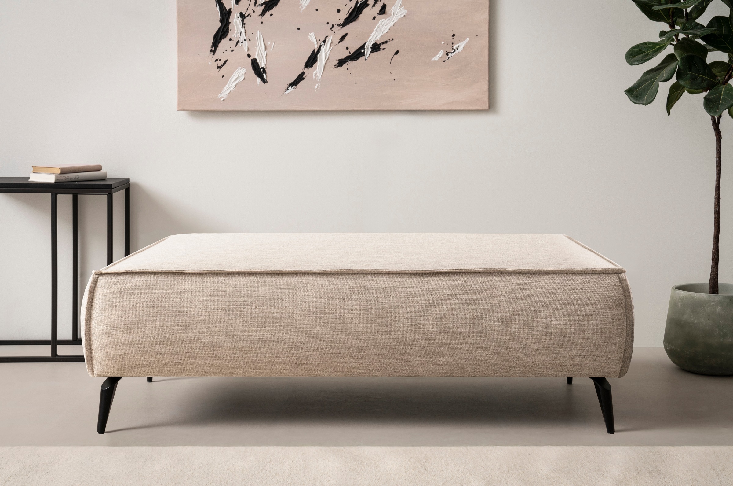 Home affaire Hocker "TVINNU, mit Kedernaht, Cord u. Flachgewebe" zur Serie günstig online kaufen