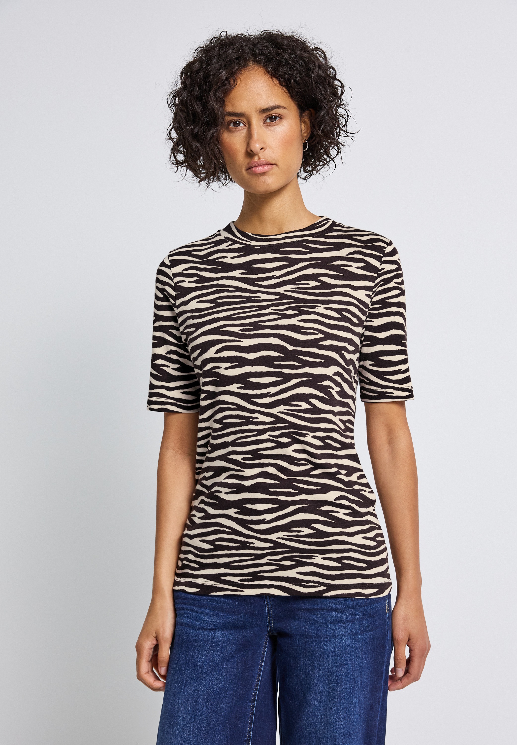 STREET ONE T-Shirt mit Zebramuster günstig online kaufen