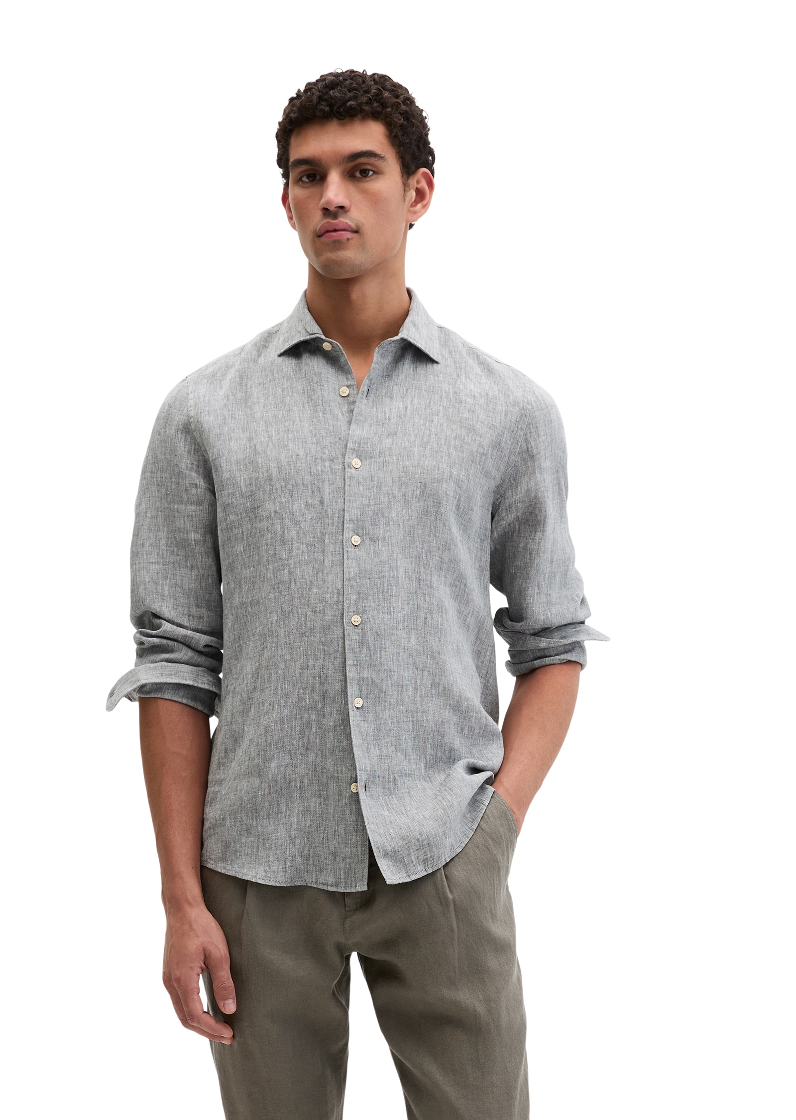 Marc O'Polo Langarmhemd »aus feinem Leinen-Chambray«