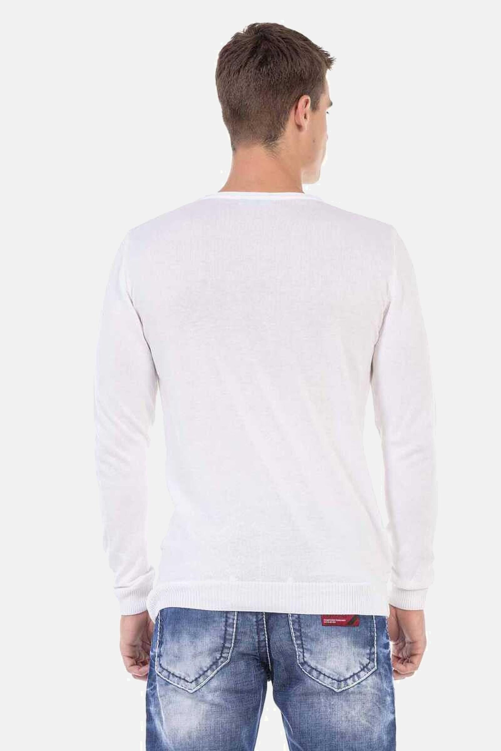 Cipo & Baxx Rundhalspullover »Pullover«, mit Zopfmuster, CP240