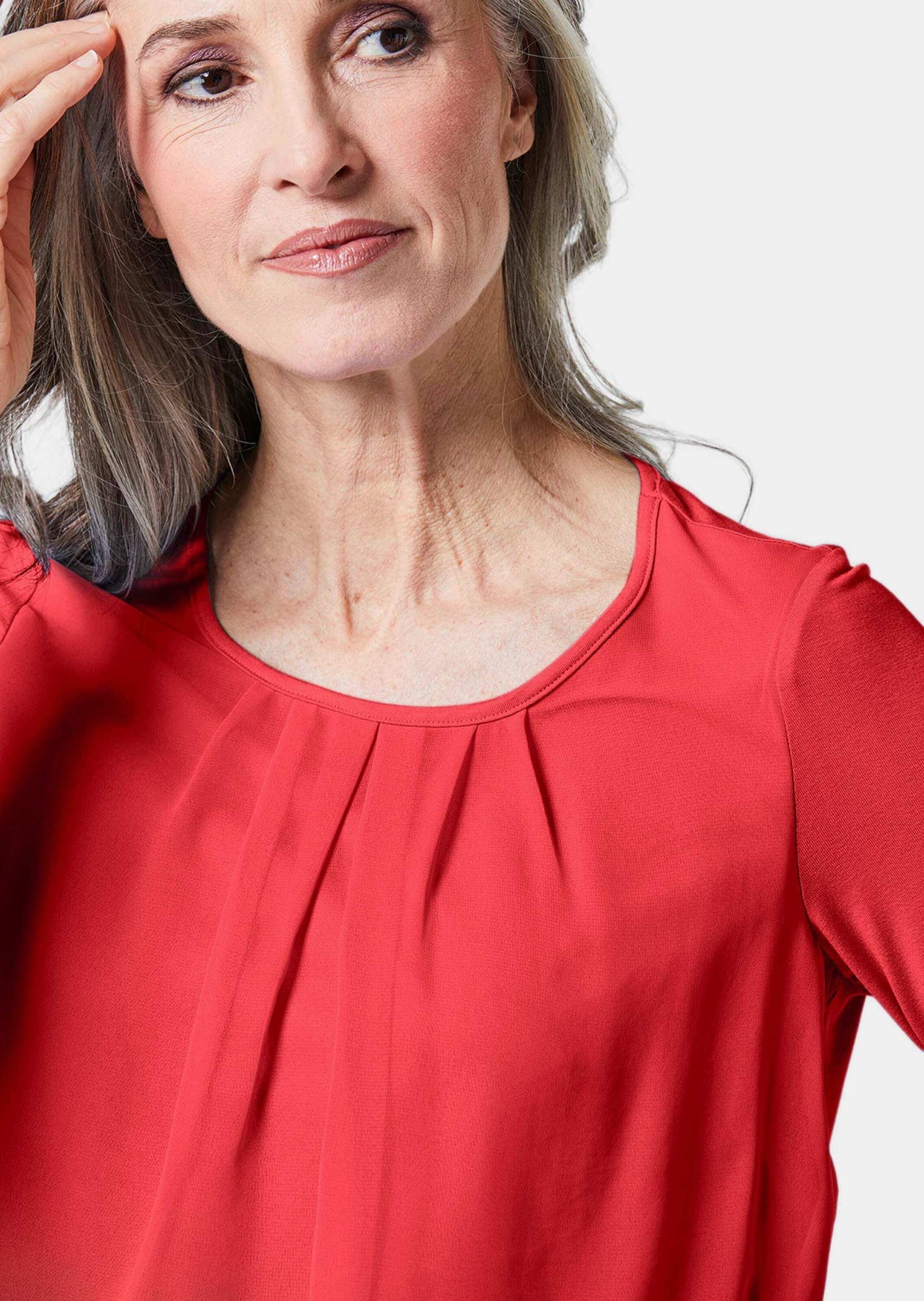 GOLDNER Kurzarmbluse »Blusenshirt Gepflegtes Shirt in eleganter Blusen-Optik«