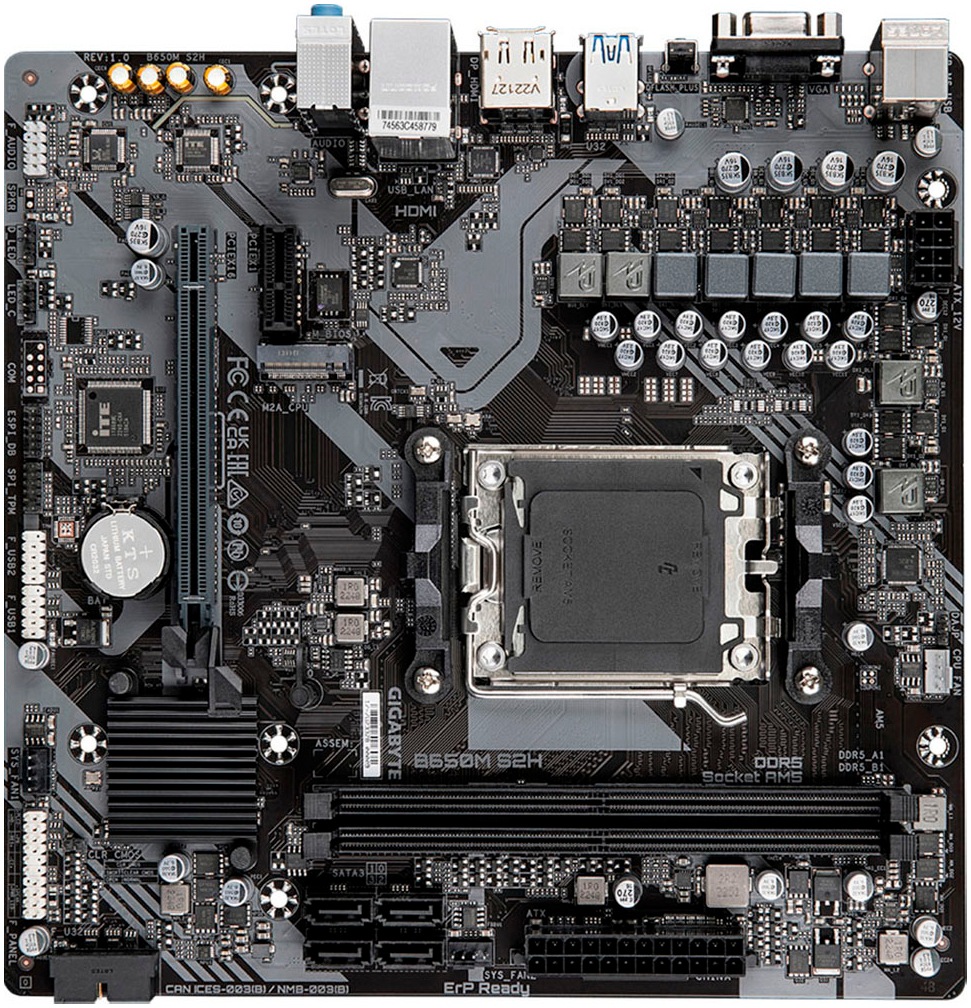 Gigabyte Mainboard »B650M S2H Mainboard - AMD Ryzen 9000er-Serie, 5+2+2 Phasen VRM, bis zu«
