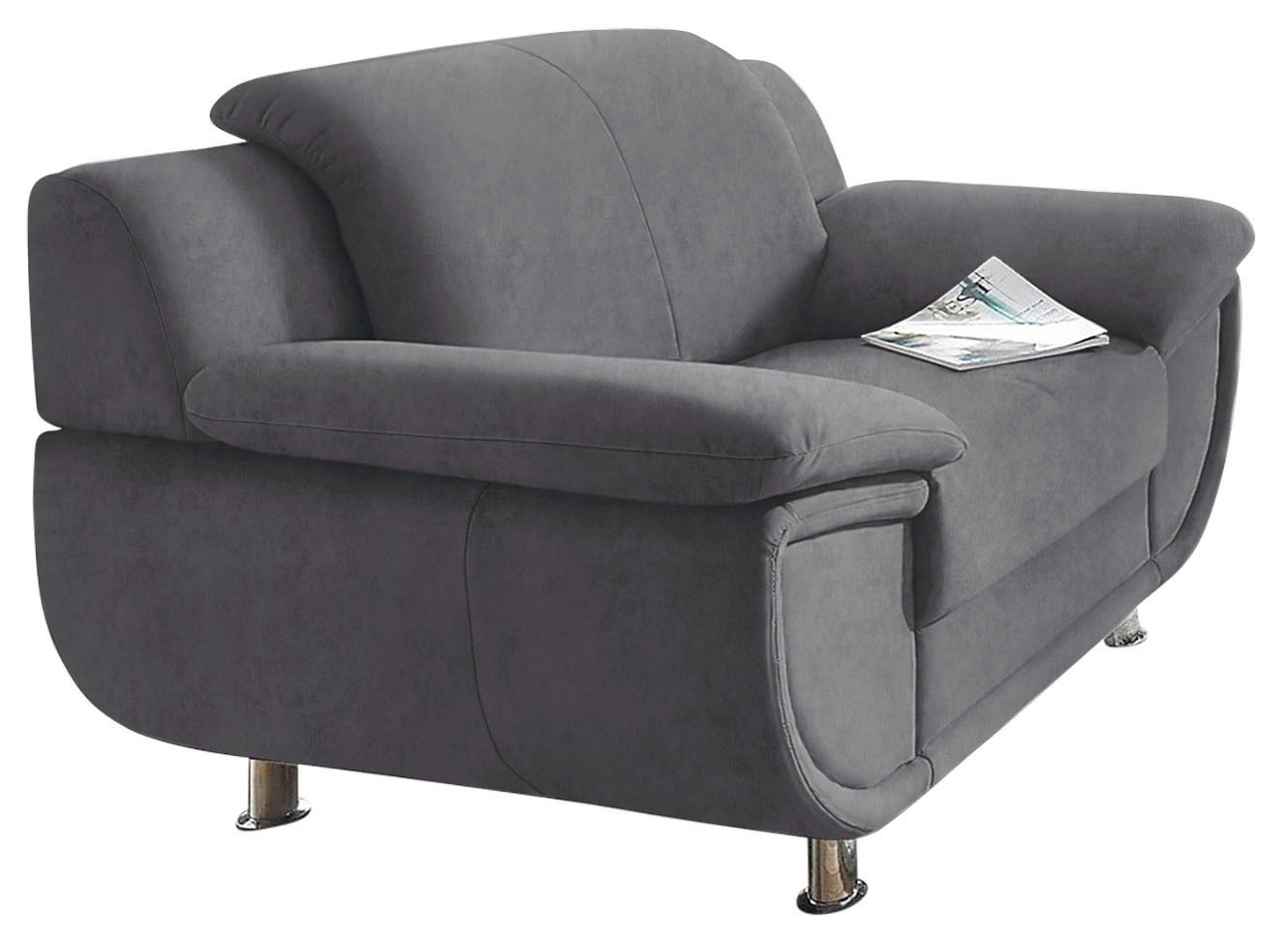 TRENDMANUFAKTUR Sessel »Rondo«, Füße chromfarben, mit extra breiten Armlehnen, frei im Raum stellbar