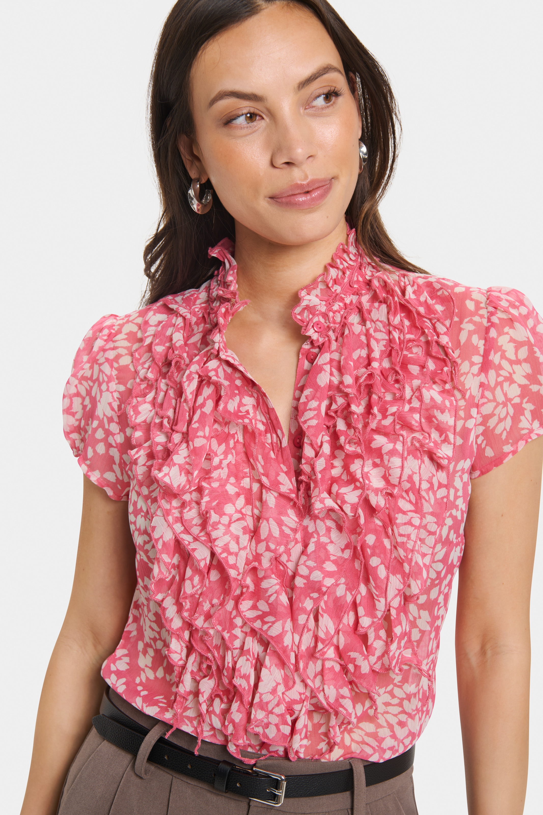 Saint Tropez Rüschenbluse »LiljaSZ Crinkle SS Shirt«