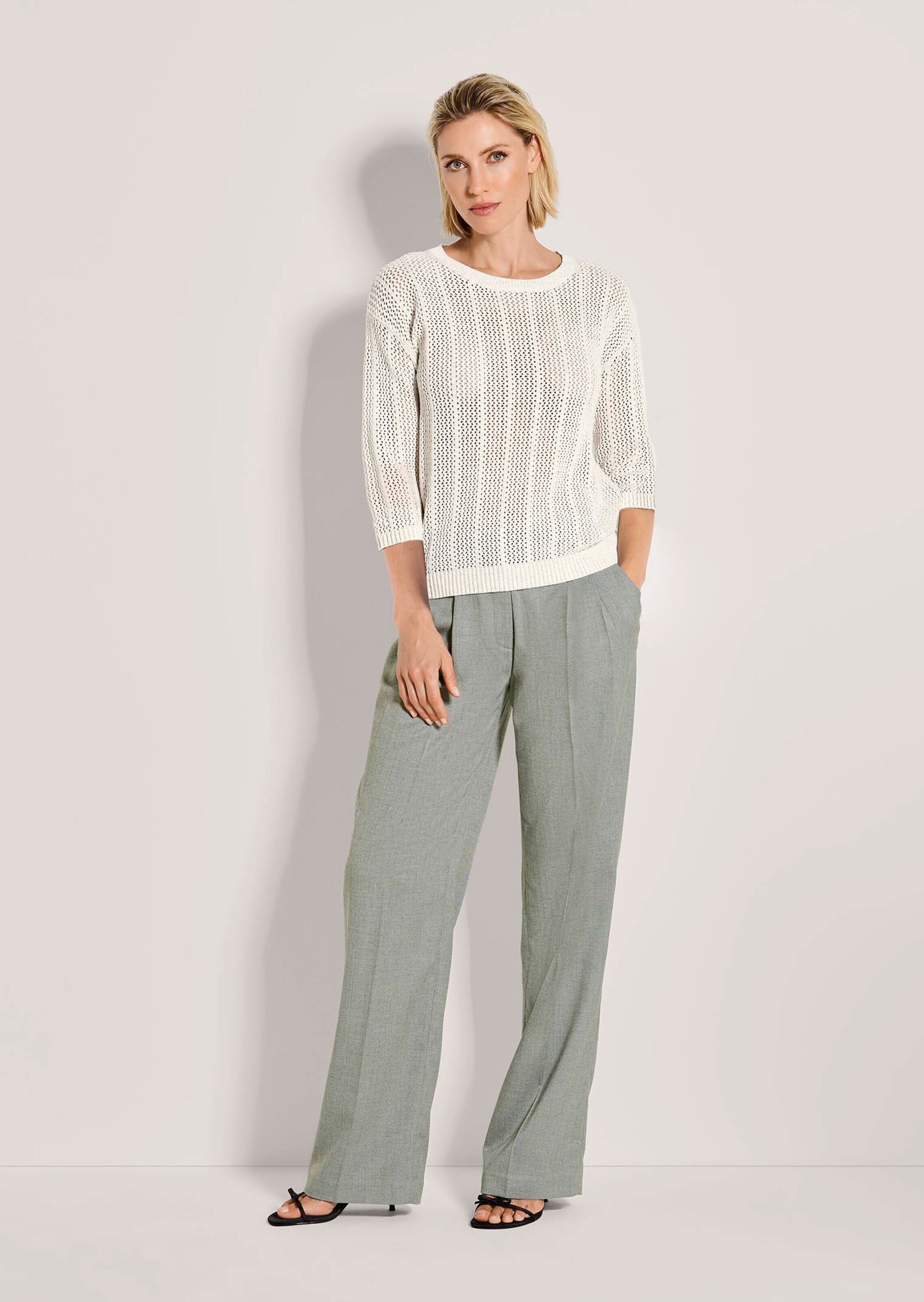 MADELEINE Longpullover "Ajourpullover Baumwollpullover mit Rundhals" Leicht günstig online kaufen