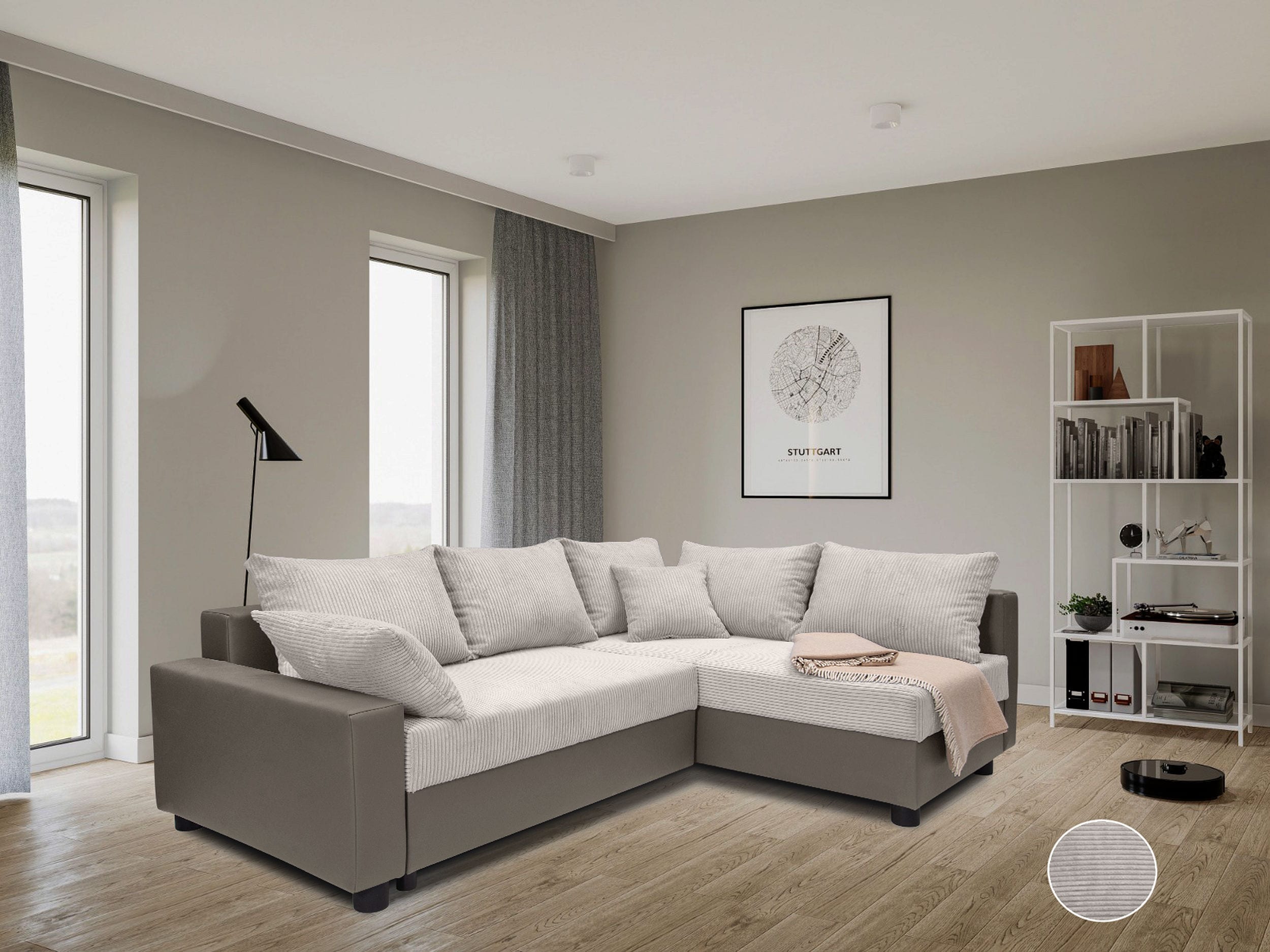 COLLECTION AB Ecksofa "Parma L-Form, B: 224 cm" Schlaffunktion, Bettkasten & 2 Zierkissen, Federkern