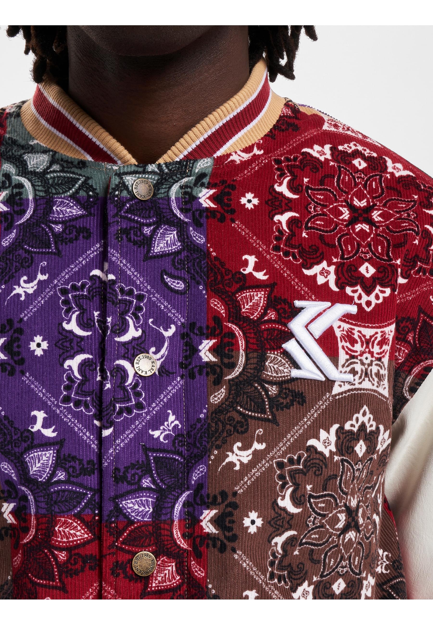 Karl Kani Collegejacke »Karl Kani Herren KM233-046-1 KK OG Block Paisley College Jacket«, (1 St.), ohne Kapuze