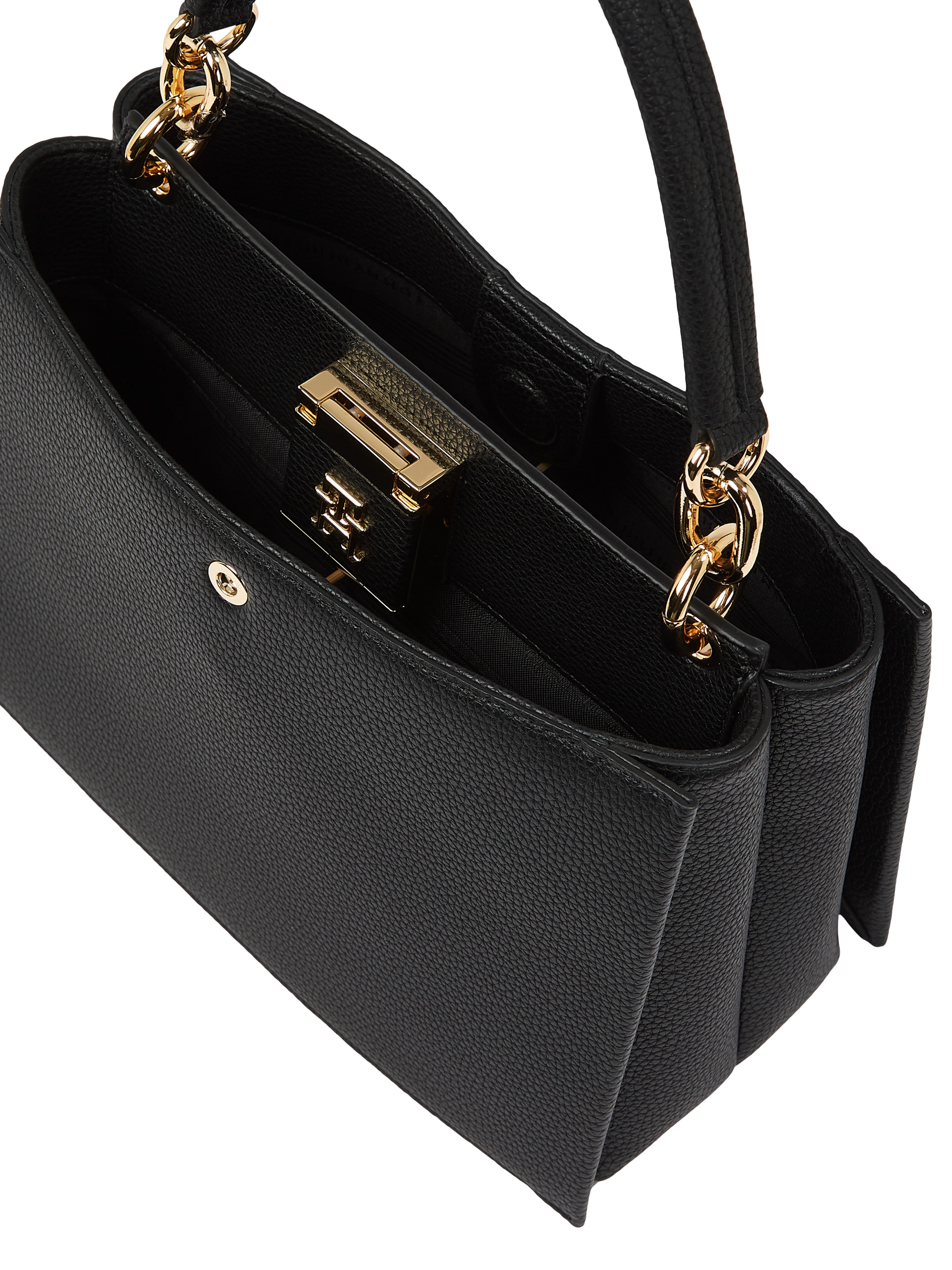 Tommy Hilfiger Tragetasche »TH HER MINI TOTE«, Damen Henkeltasche, Umhängetasche mit goldfarbener Zierkette