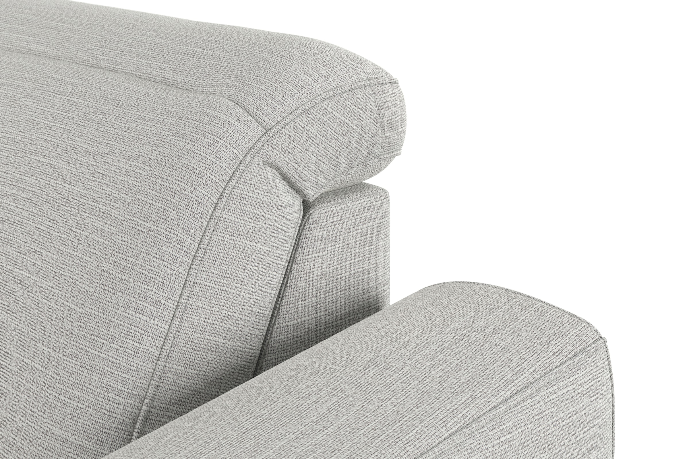 sit&more Ecksofa »Dundee L-Form« mit Federkern und Edelstahlfüßen, wahlweise mit Kopfteilverstellung