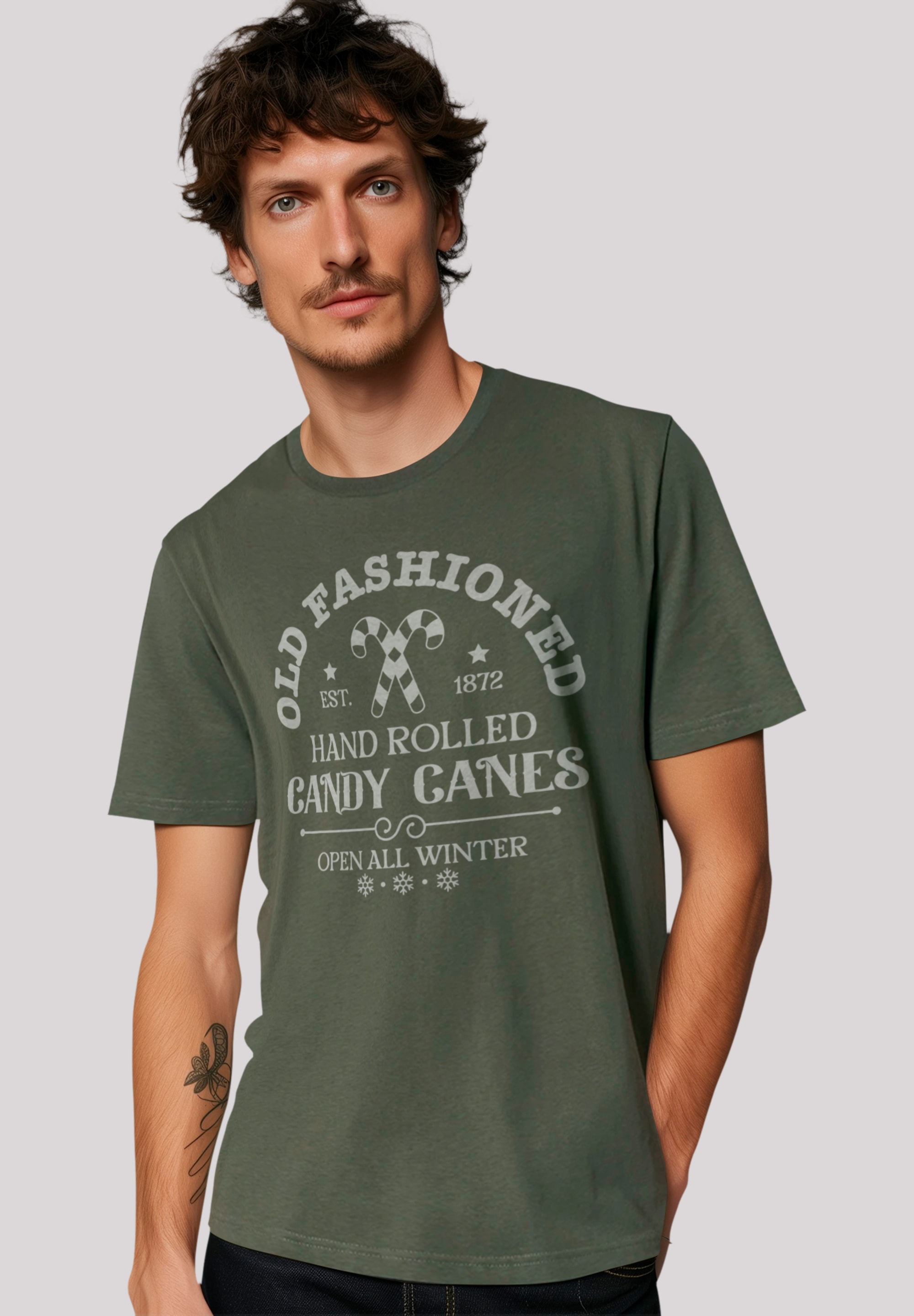 T-Shirt »Cany Canes Retro Weihnachts Sign«, Premium Qualität