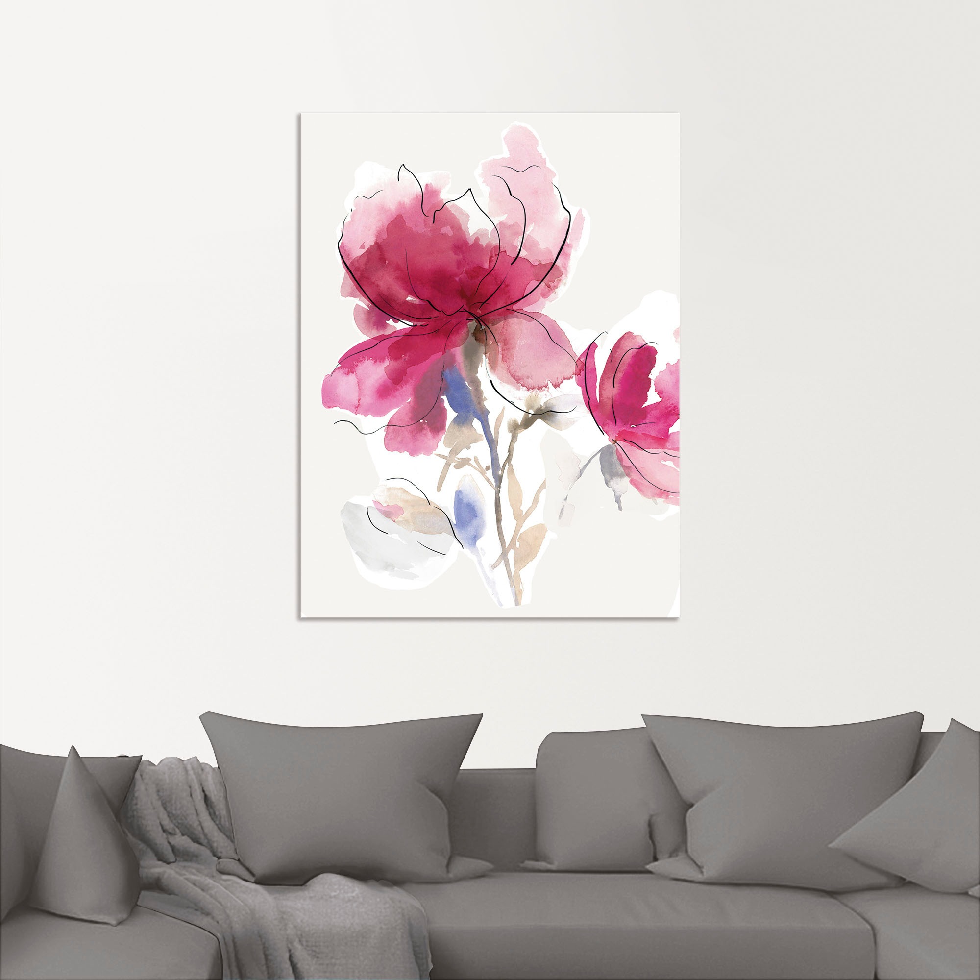 Artland Wandbild "Rosige Blüte I." Blumenbilder 1 Stk. tlg. als Alubild, Le günstig online kaufen