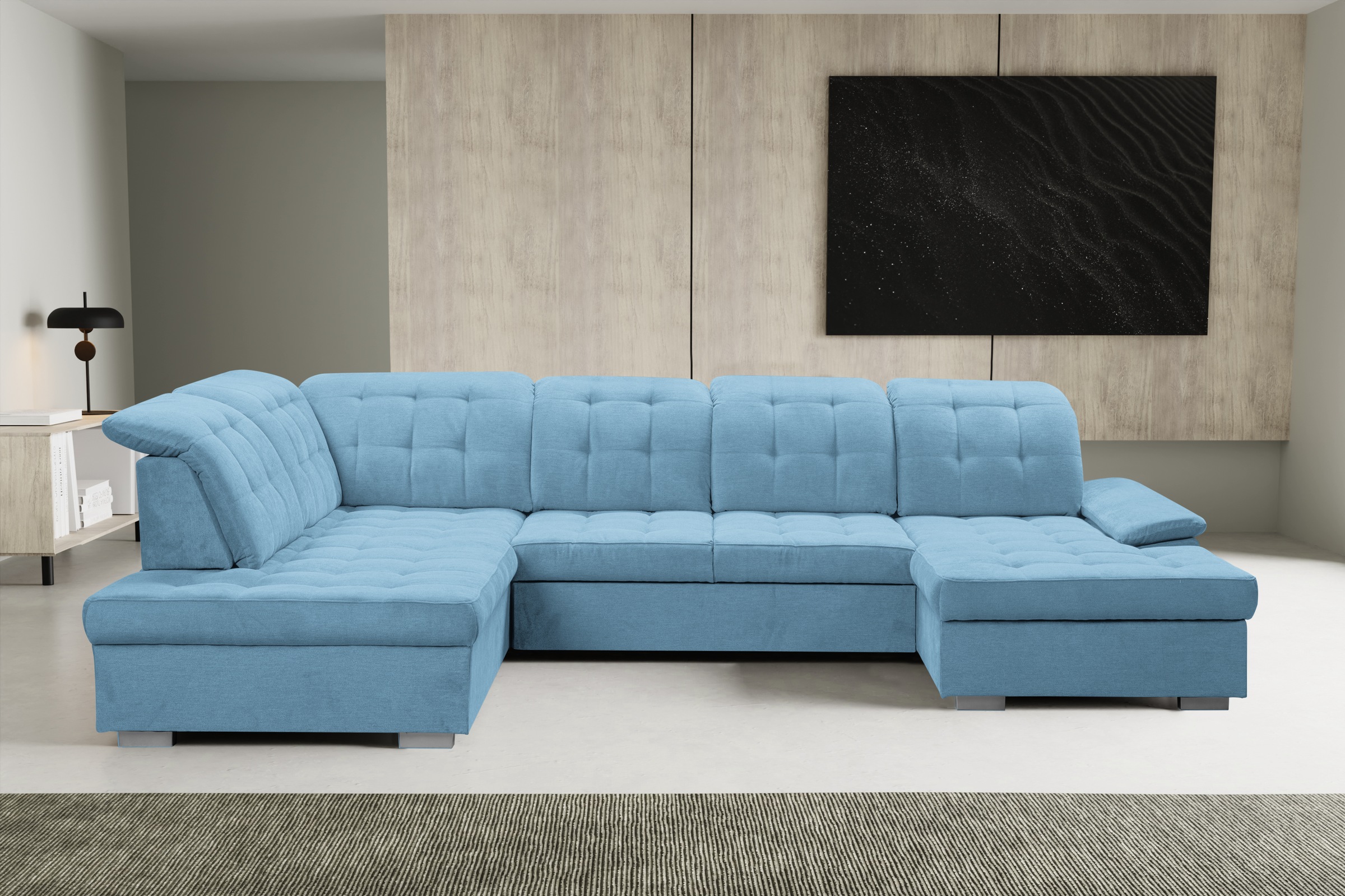 WERK2 Wohnlandschaft "Kordula-New Multifunktion Couch, Breite 332cm, U-Form günstig online kaufen