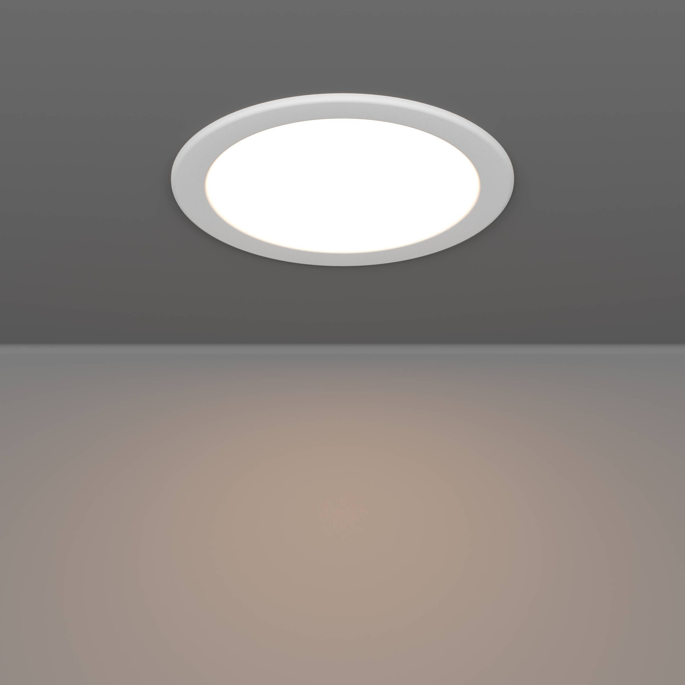 EGLO Einbauleuchte »Fueva 6-Z Deckenlampe, ZigBee, App und Sprachsteuerung, Badlampe, IP44« LED-Modul 1 Stk. Kaltweiß | RGB Einbauleuchte - Ø16,8 x ET40 cm - weiß - 9,5W inkl.