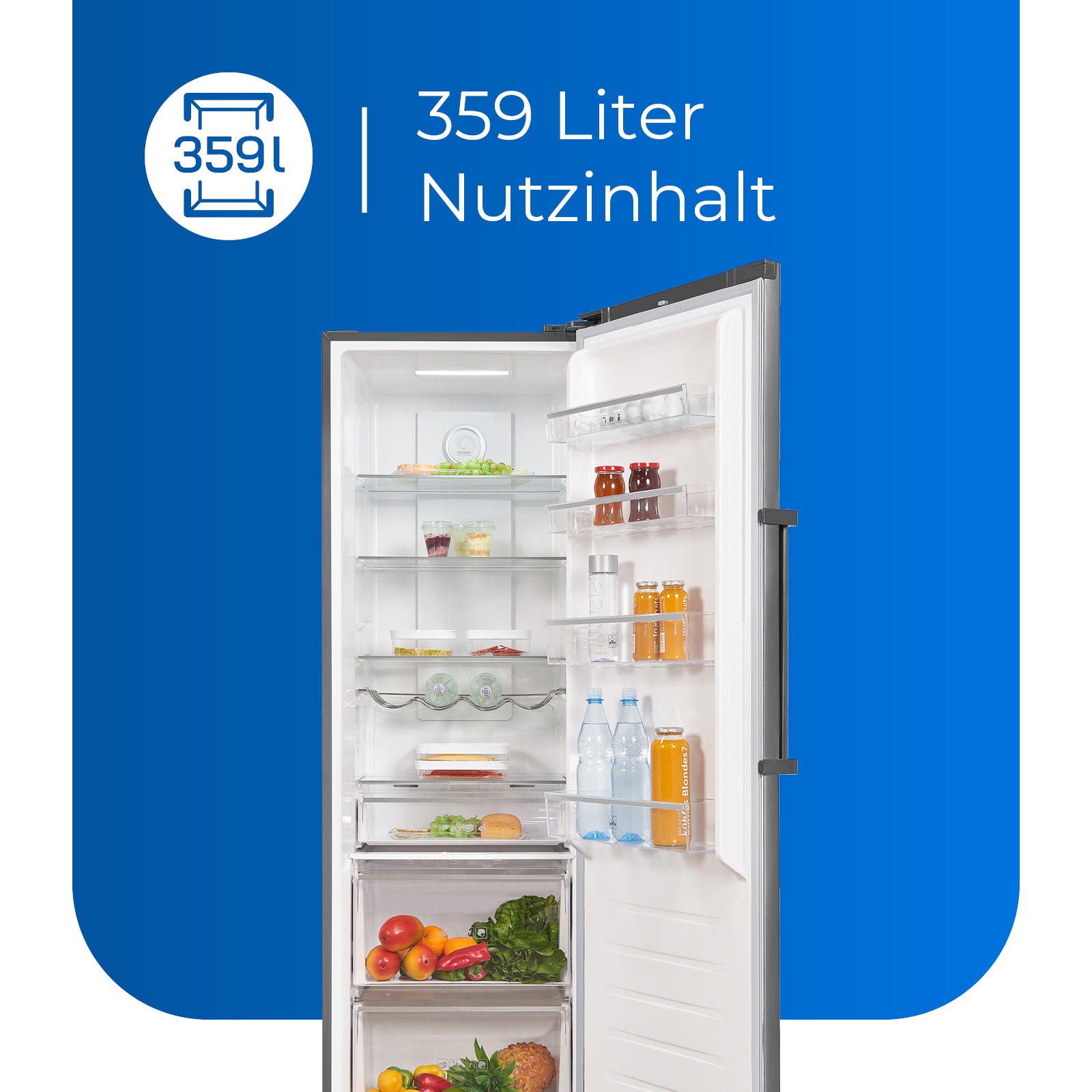 exquisit Vollraumkühlschrank »KS360-V-HE-040E inoxlook-az«