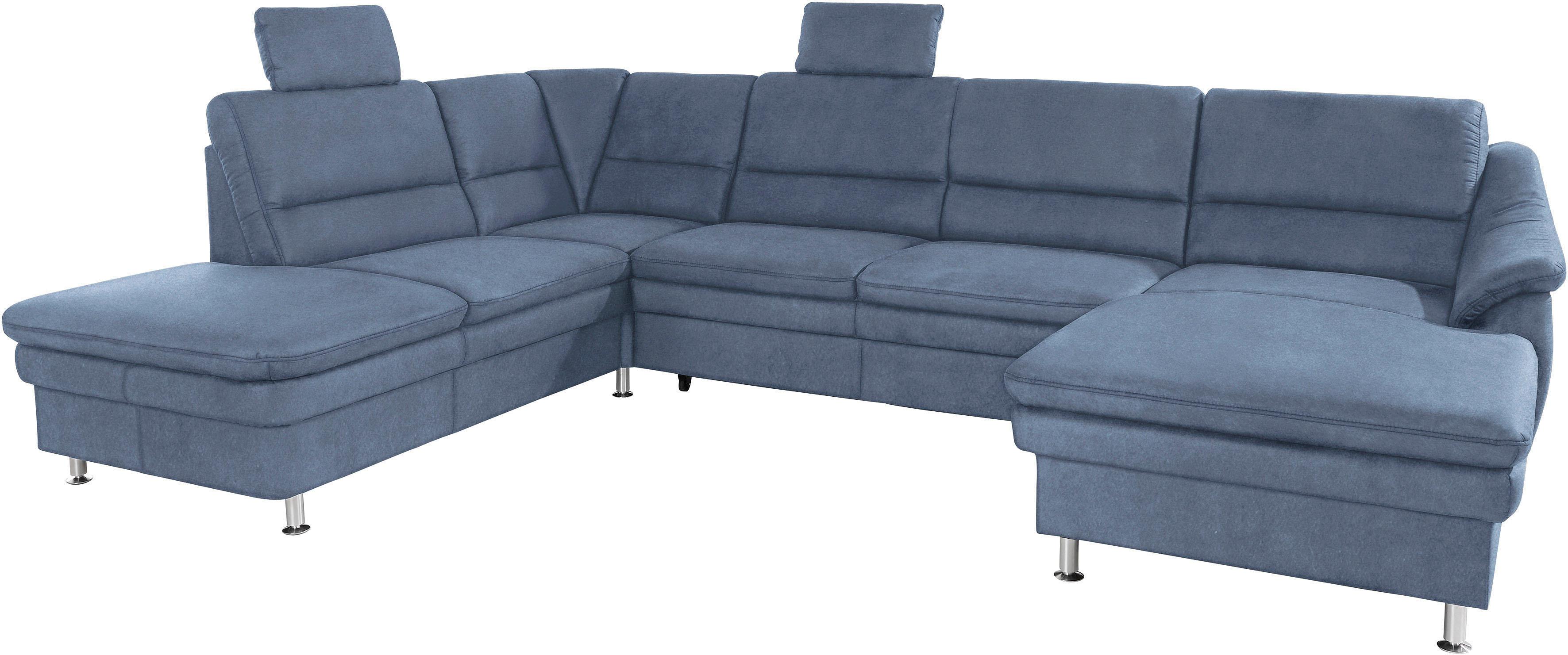 sit&more Wohnlandschaft "Cardoso, U-Form, B: 324 cm, Bettfunktion und Relaxfunktion optional" 2 Kopfstützen inklusive, Federkern, komfortable Sitzhöhe 47 cm