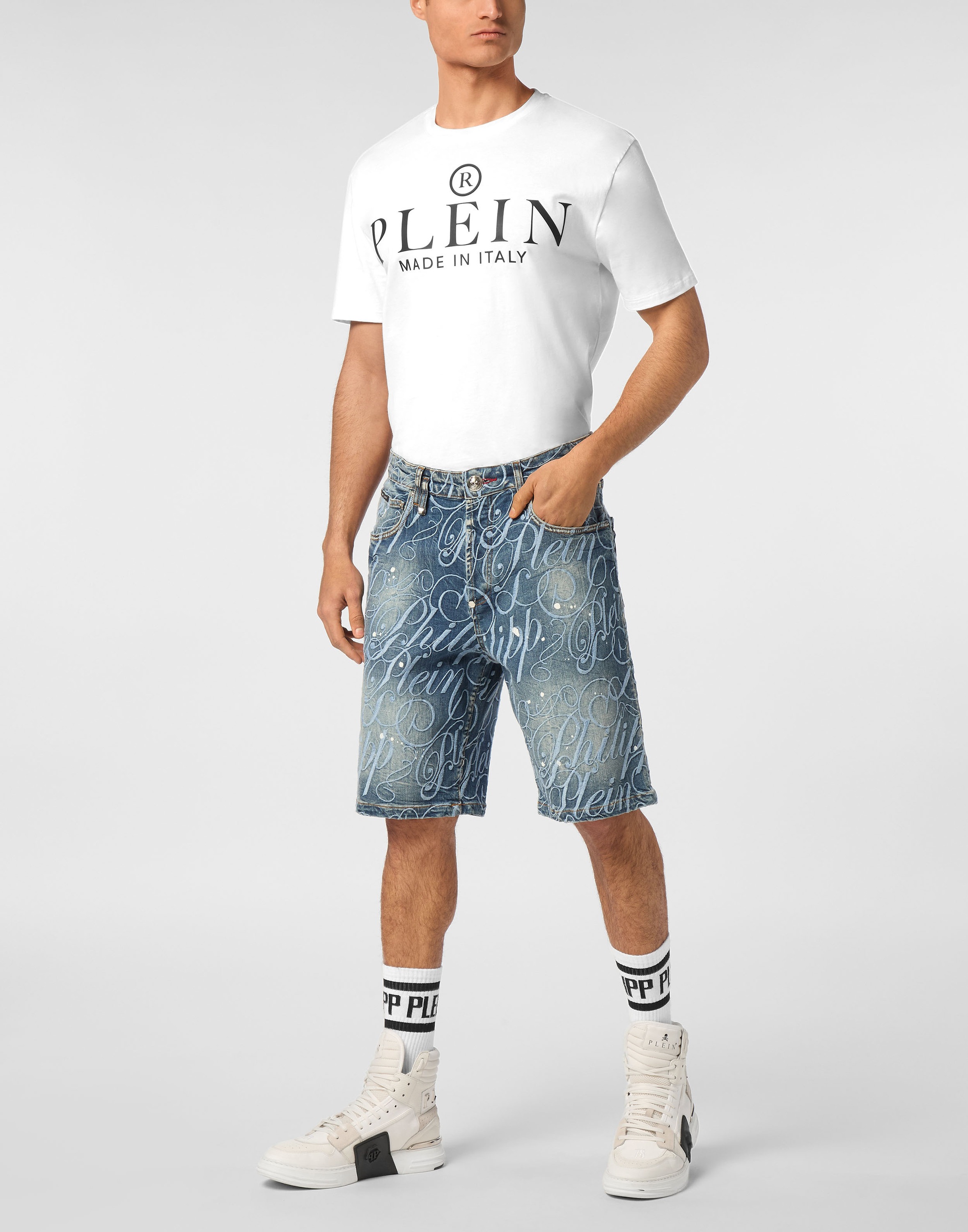 PHILIPP PLEIN Jeansbermudas »Logo«