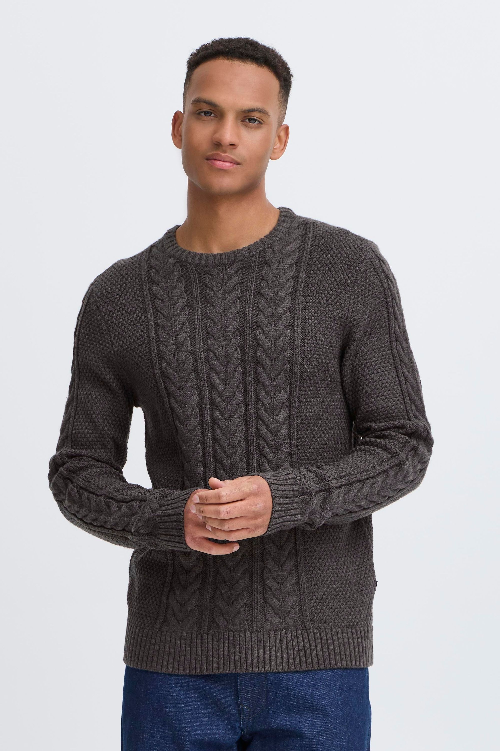 Blend Strickpullover "BHBASIM" Klassischer Grobstrickpullover mit Zopfmuste günstig online kaufen