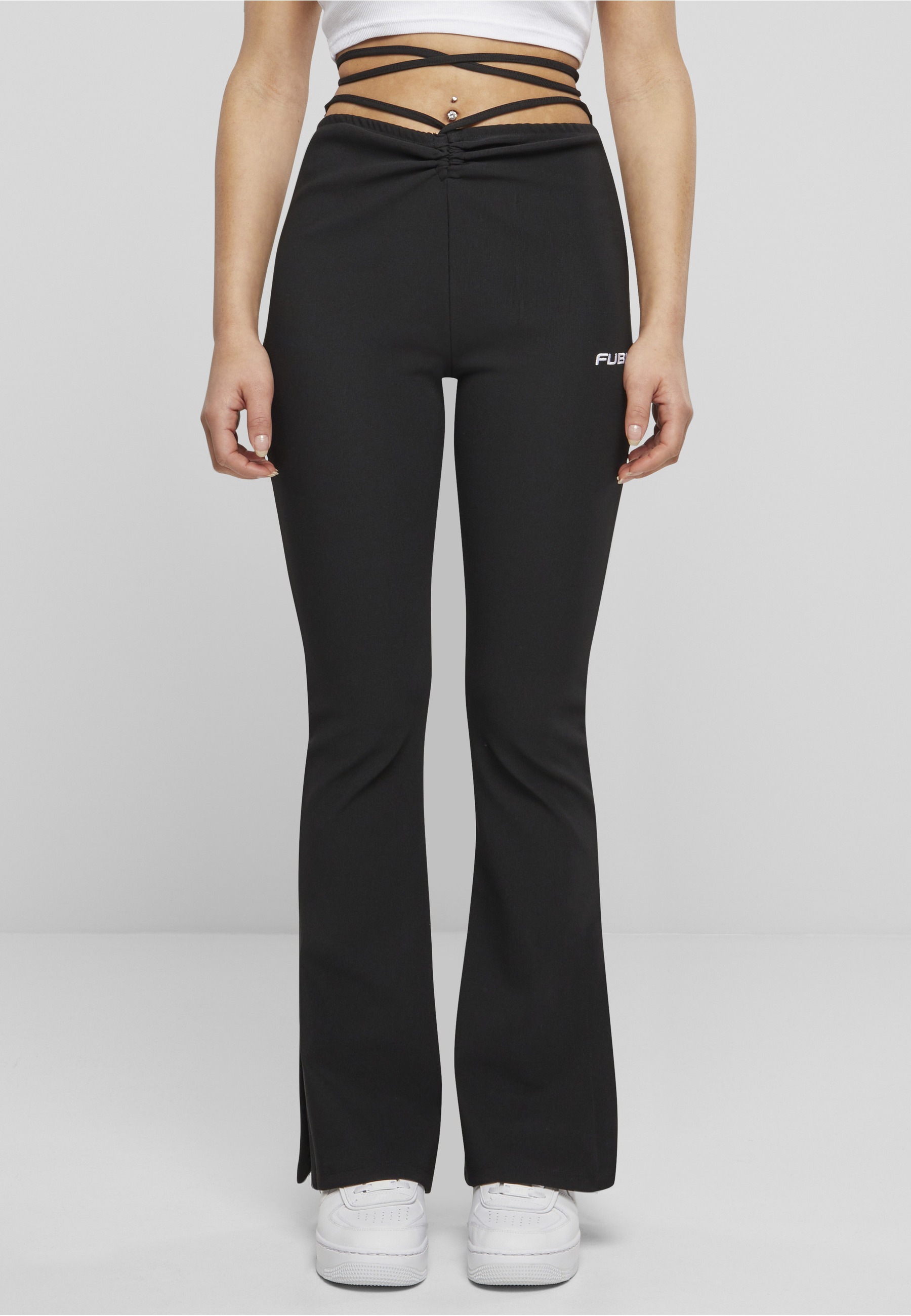 Fubu Stoffhose »Fubu Damen FW221-028-1 Corporate Slit Wide Leg Pants«