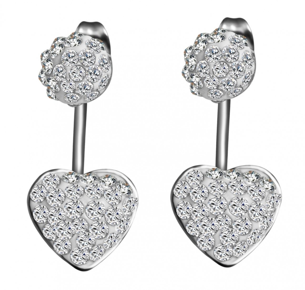 Adelia´s Paar Ohrhänger »Damen Ohrstecker aus Edelstahl mit Herz und Strass«
