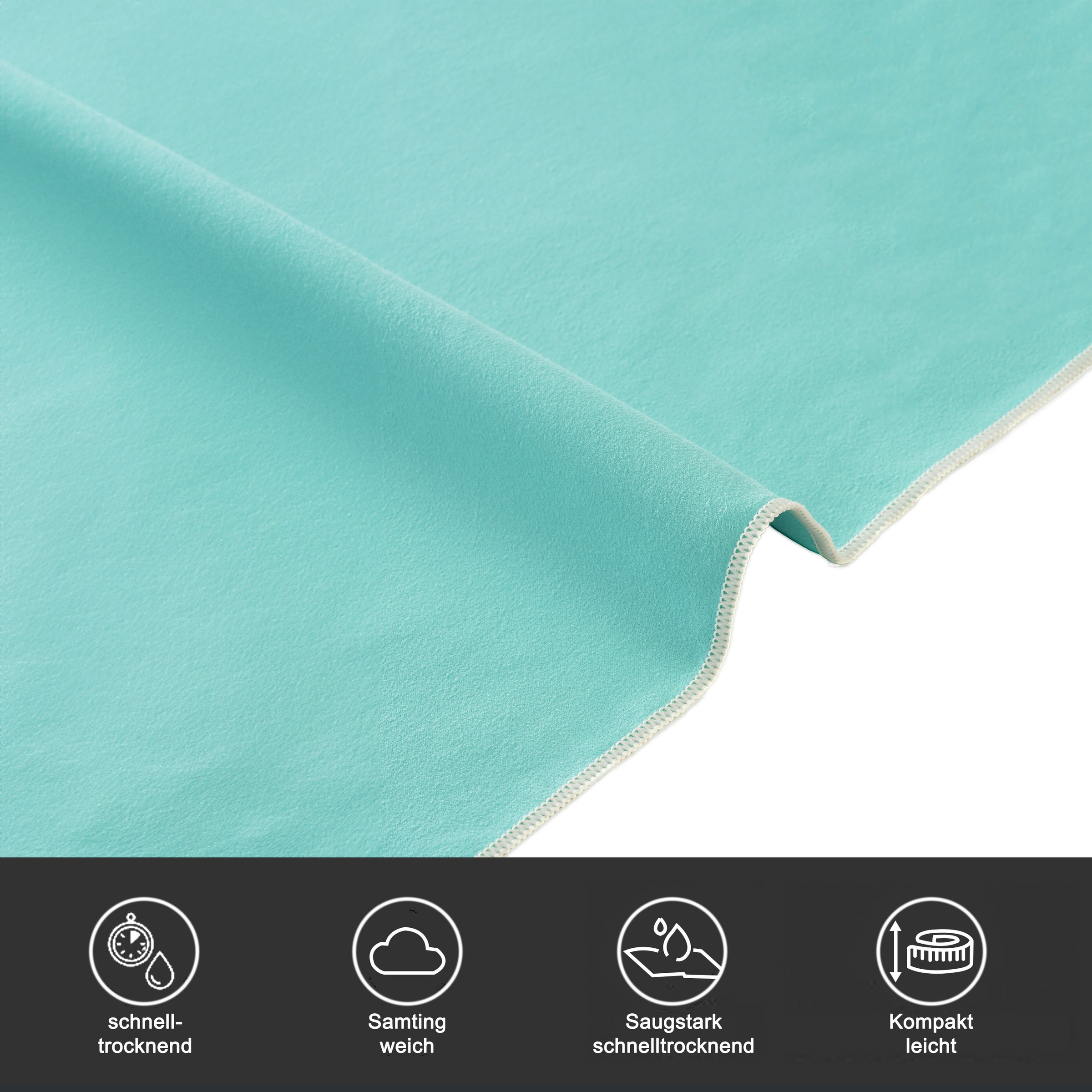 OTTO home Handtücher »Leoa, diverse Größen, Sporthandtuch, Reisehandtuch, Strandtuch« sehr leicht, kompakt, schnelltrocknend, Mikrofaser mit Kontrastnaht