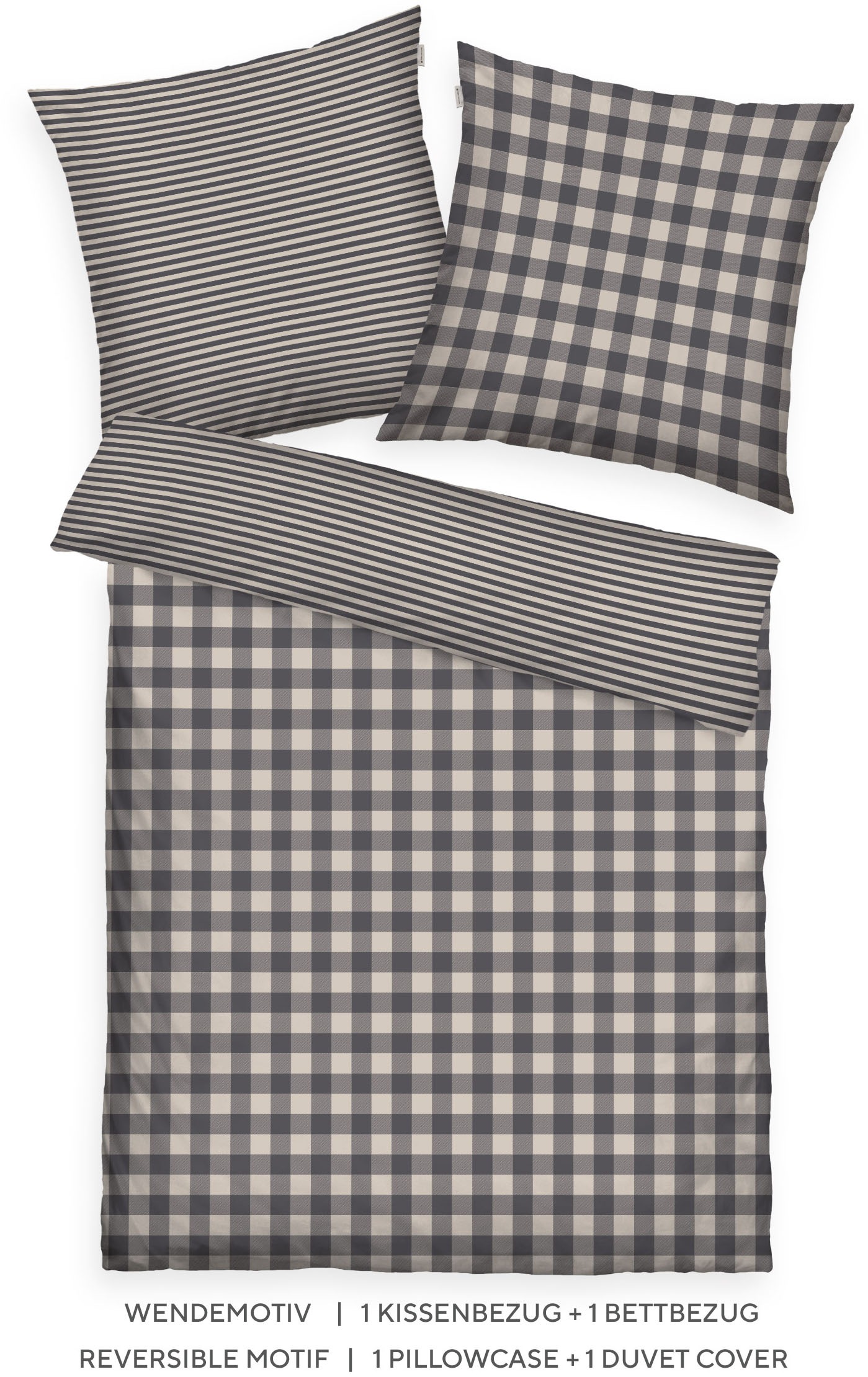 Thumbnail - TOM TAILOR HOME Bettwäsche "CLASSIC CHECK in Gr. 135x200cm oder 155x220cm" 2 Stk. new bedroom, gewebtes Label