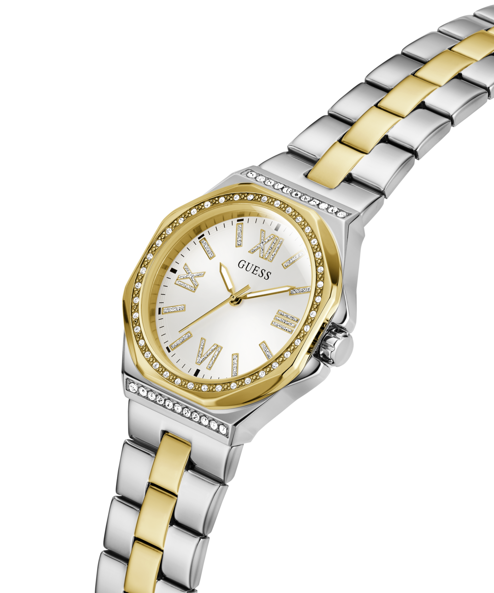 Guess Quarzuhr »EMPRESS« Armbanduhr, Damenuhr, Edelstahlarmband, analog