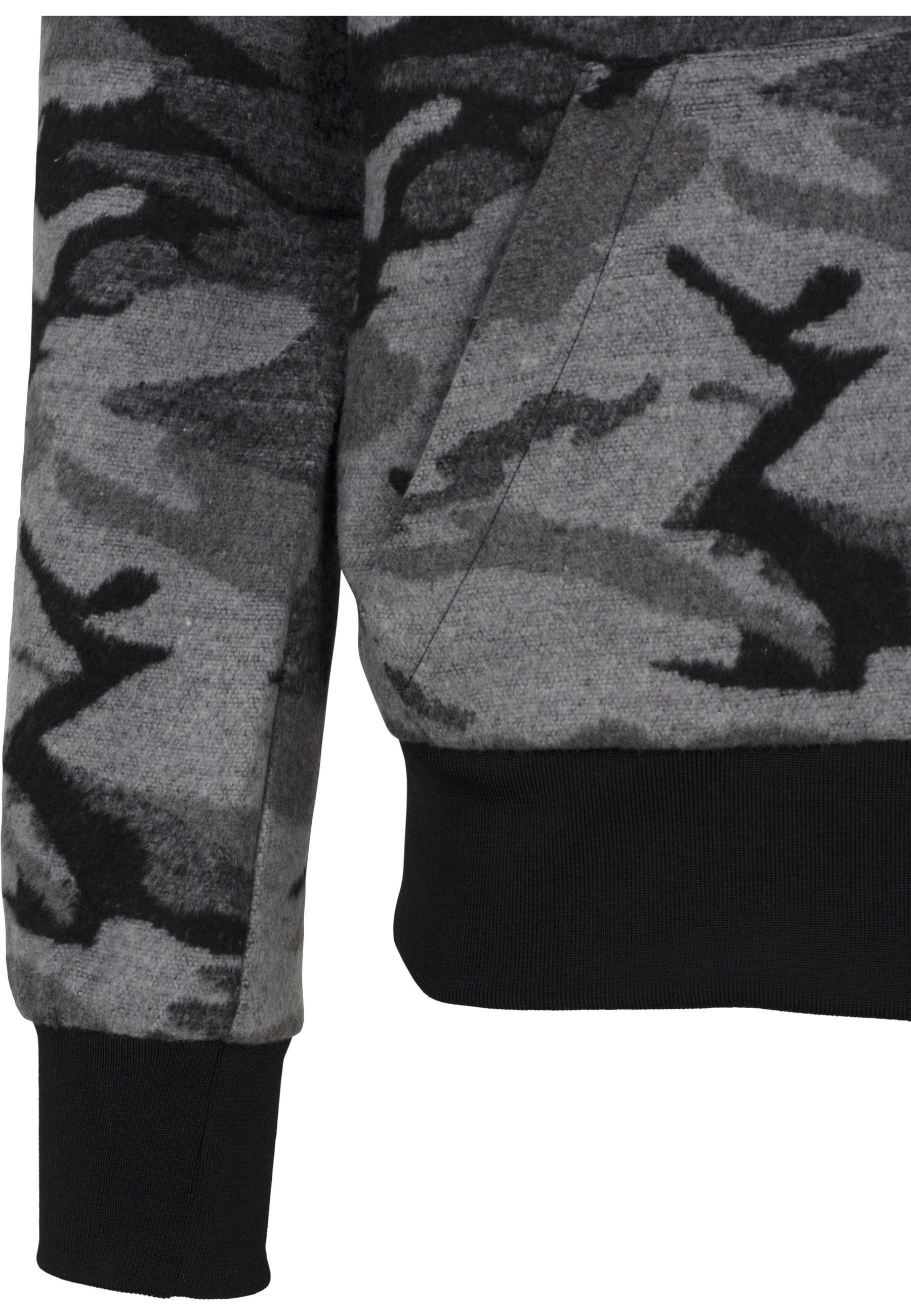 URBAN CLASSICS Winterjacke »Urban Classics Herren Camo Zip Jacket« 1 Stk. tlg. mit Kapuze