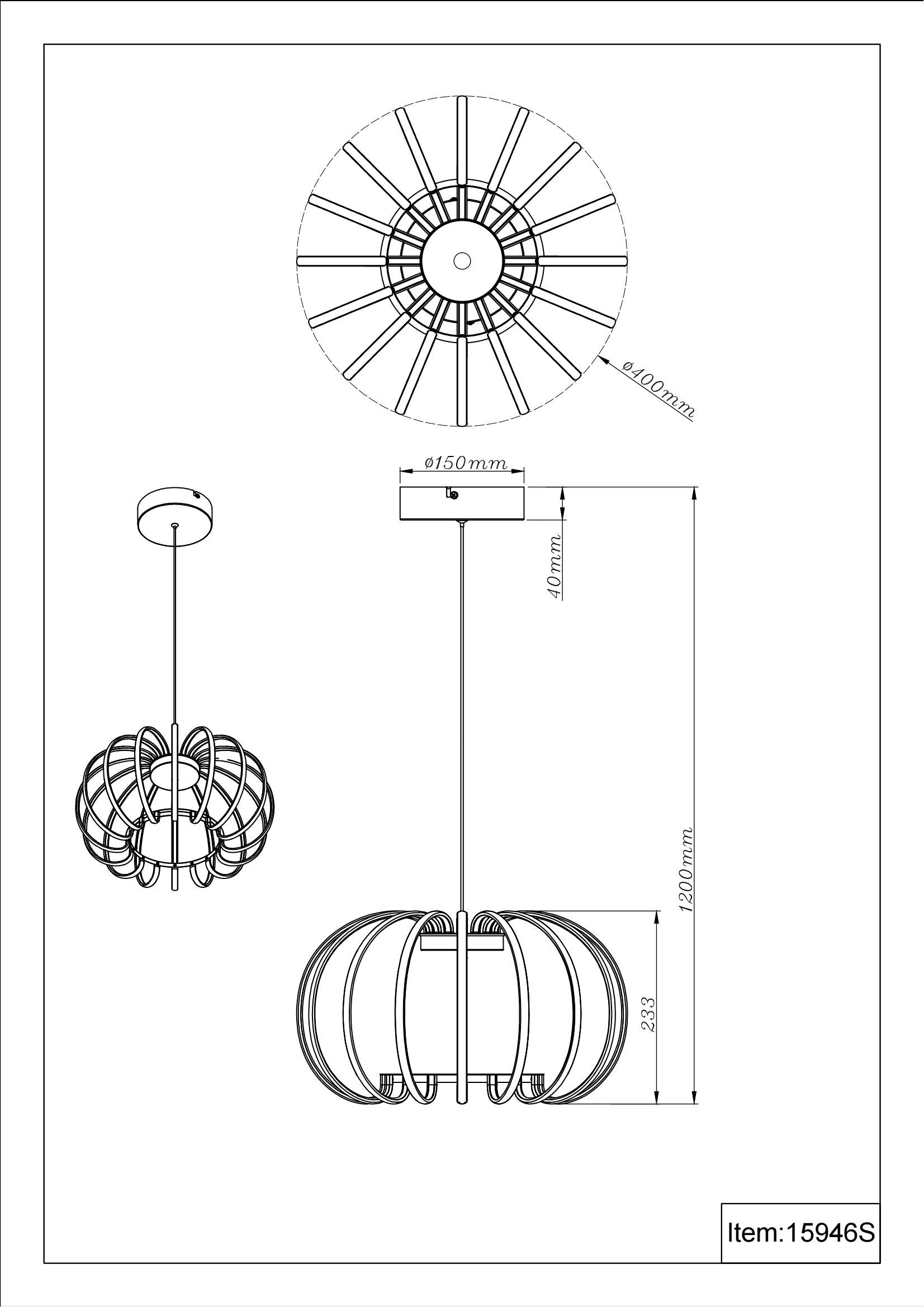 GLOBO LIGHTING Hängeleuchte »RIBBON« LED-Modul 1 Stk. Warmweiß Hängeleuchte, Opalglas, 3 Helligkeitsstufen, LED 40W