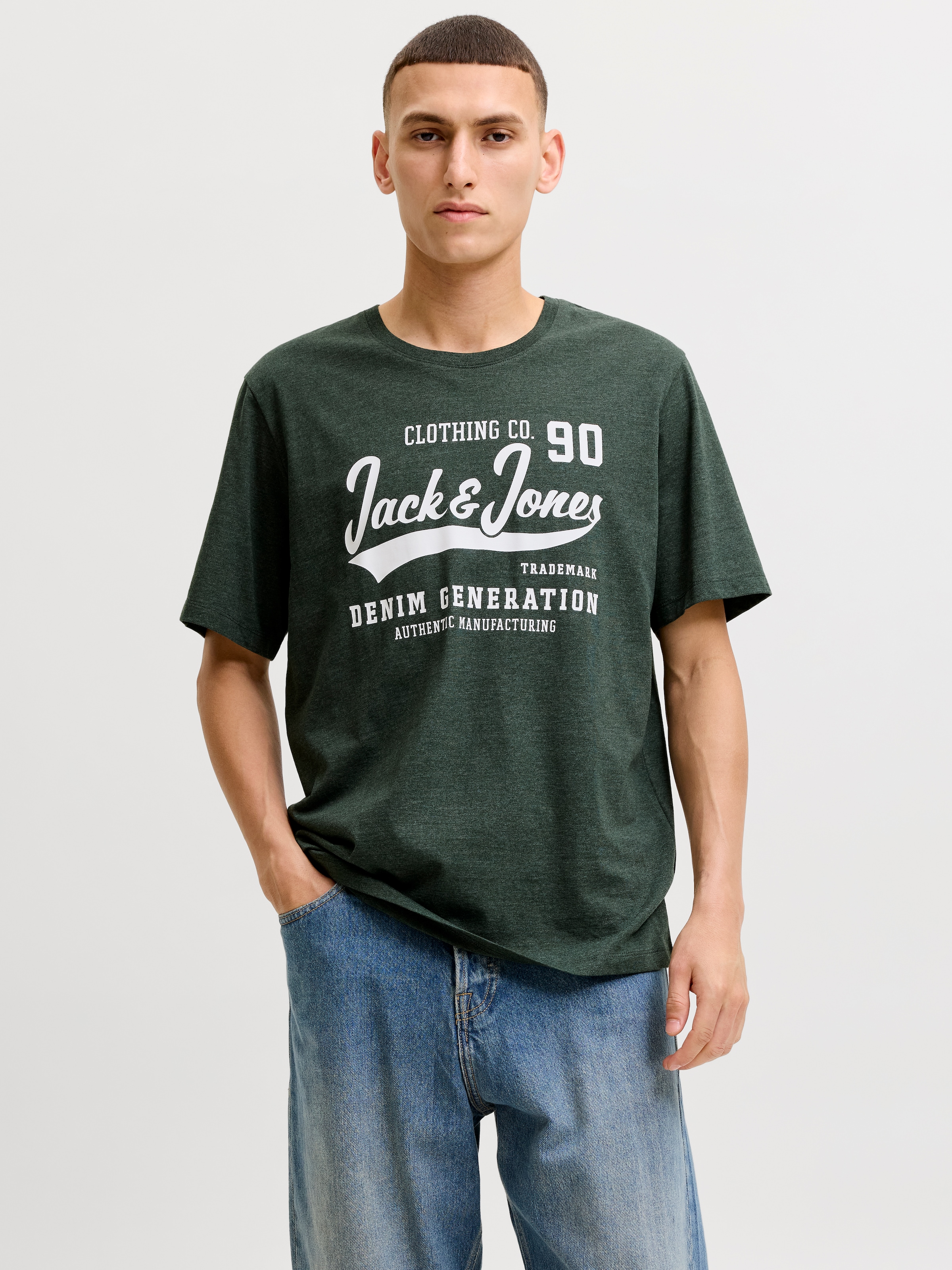 Jack & Jones T-Shirt "Jjelogo Tee Ss O-Neck 2 Col AW26 Sn" Baumwolle, Regular Fit