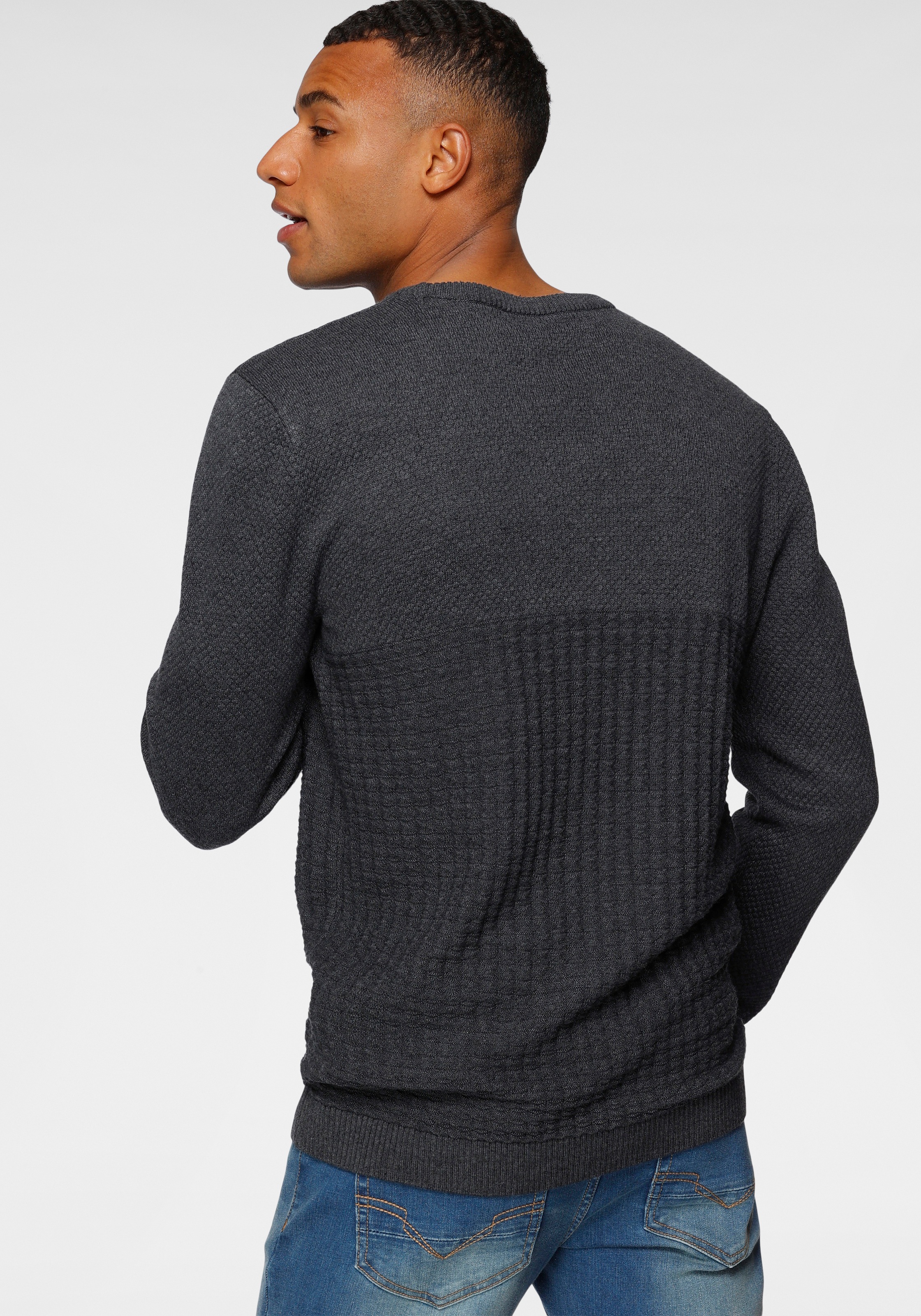 Bruno Banani Strickpullover, mit modischer Struktur günstig online kaufen