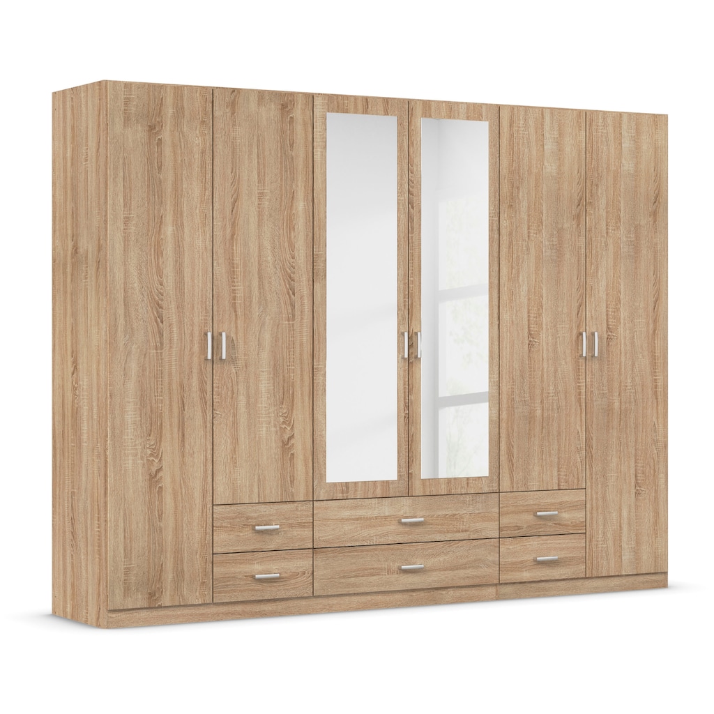 rauch Kleiderschrank »Gamma Drehtürenschrank Garderobe Schrank mit Spiegel«, in schlichtem Design mit Schubkästen und Spiegel, in 3 Breiten