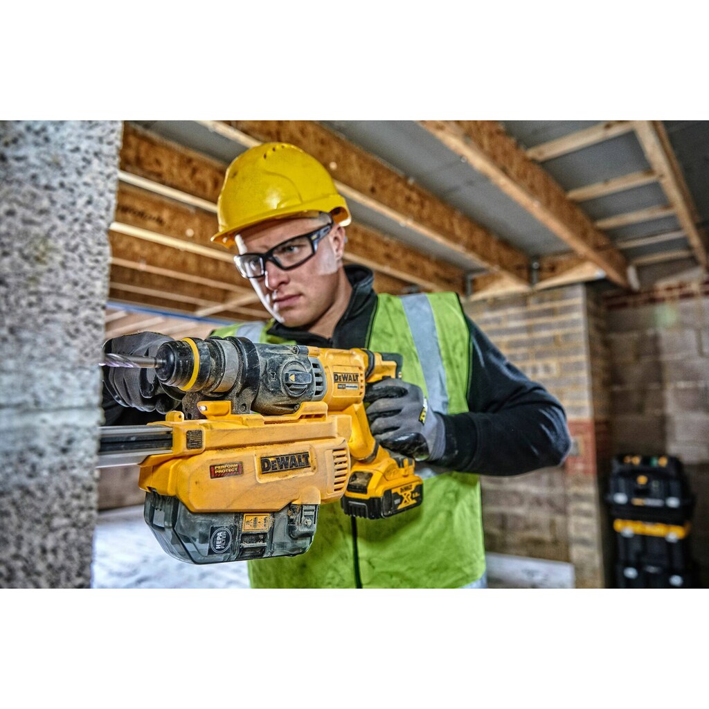 DeWalt Akku-Kombibohrhammer »DCH263NK-XJ (bürstenlos) 18V, max. Bohr-Ø 28/13/30, SDS-plus«, (Transportkoffer, Basisversion (ohne Akku & Netzteil), mit Tiefenanschlag und Vibrationsgedämpftem Zusatzhandgriff