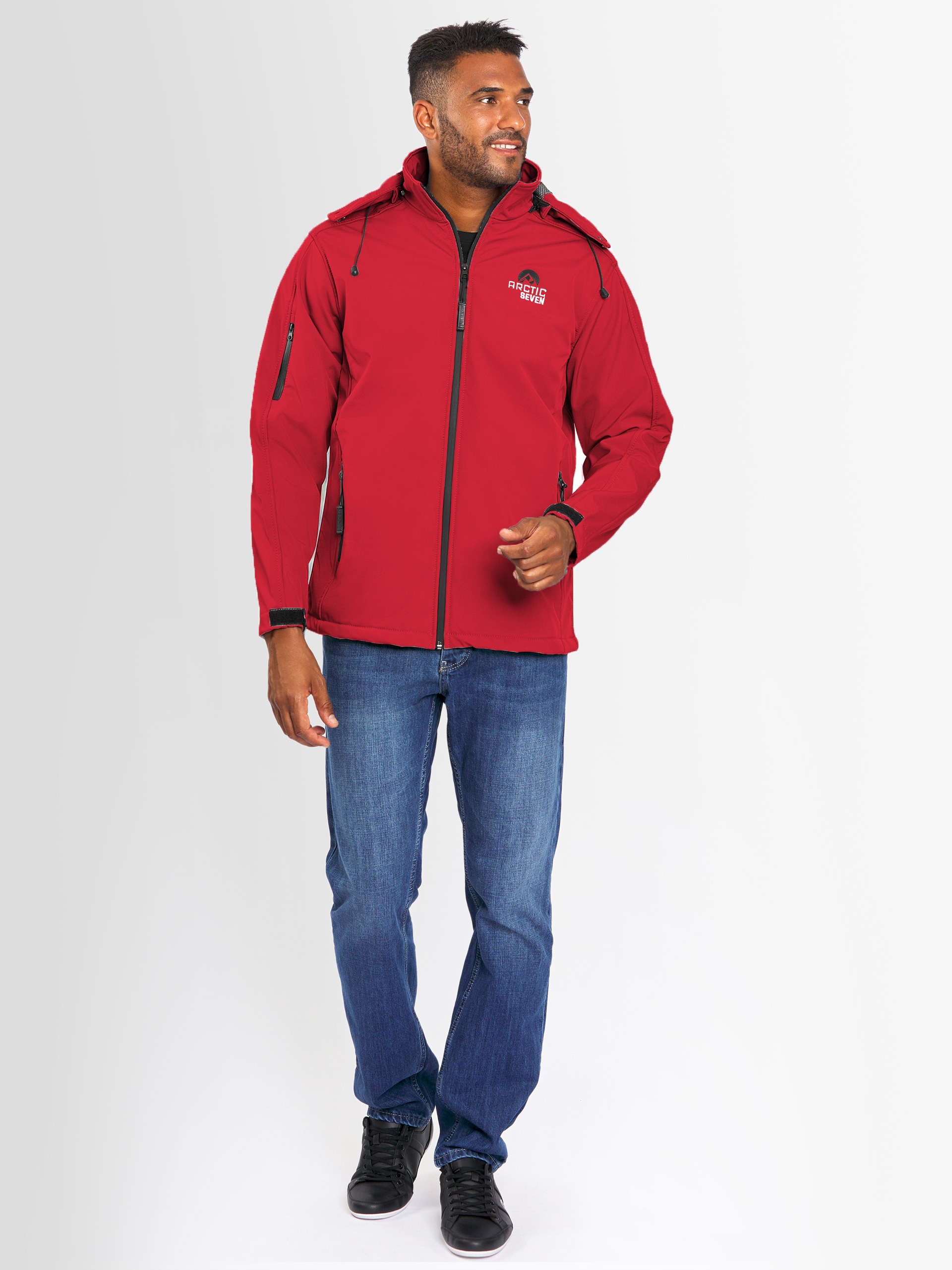 Arctic Seven Softshelljacke "ASAdventuraa", sportliche Outdoorjacke mit abnehmbarer Kapuze