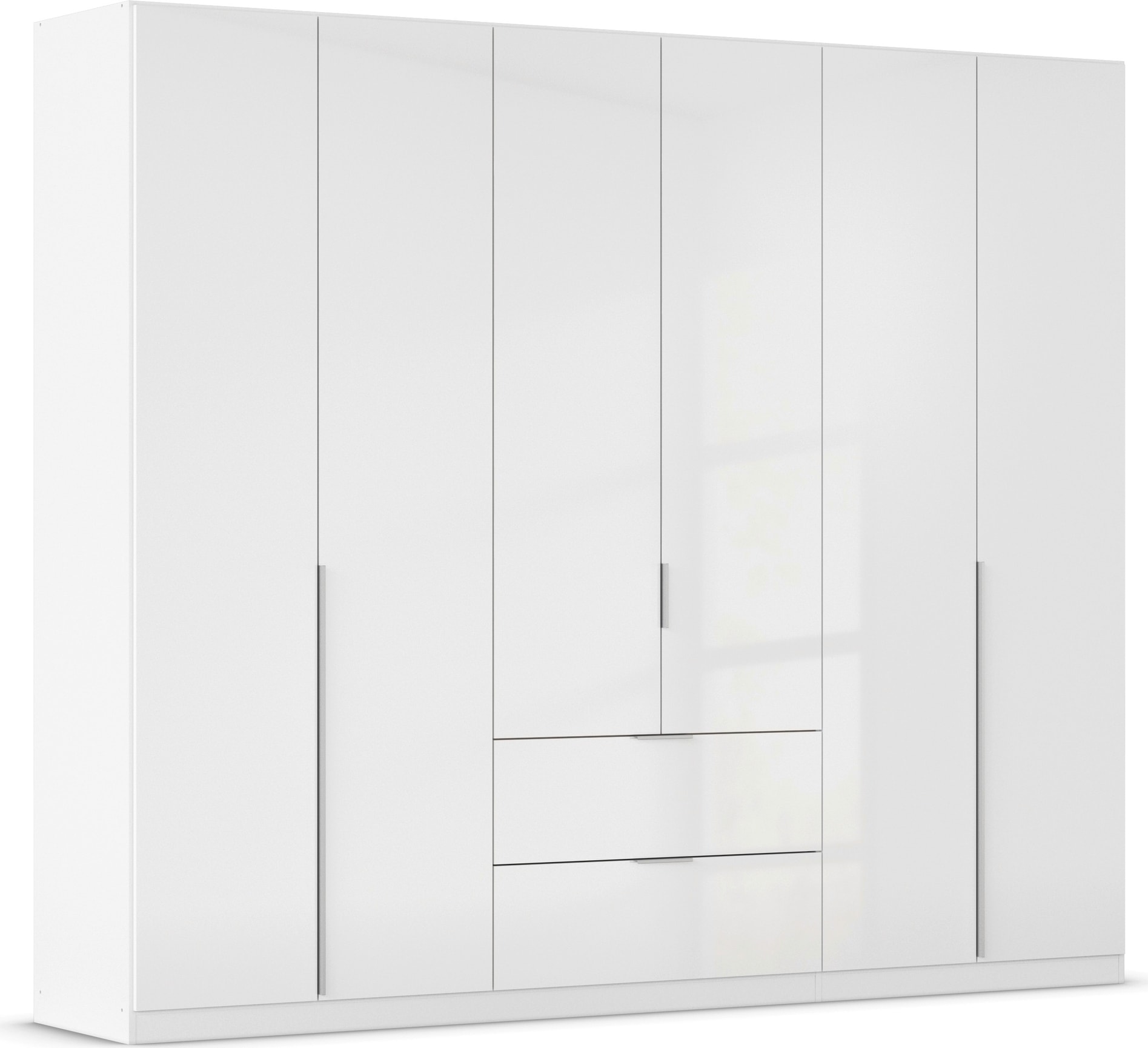 OTTO home Drehtürenschrank "Kleiderschrank Schrank Garderobe AGORDO mit Dekor- oder Hochglanzfront" in zwei Griff-Farben, Breite 271 cm, mit Außenschubkästen, Serie in 7 Breiten und 2 Höhen MADE IN GERMANY