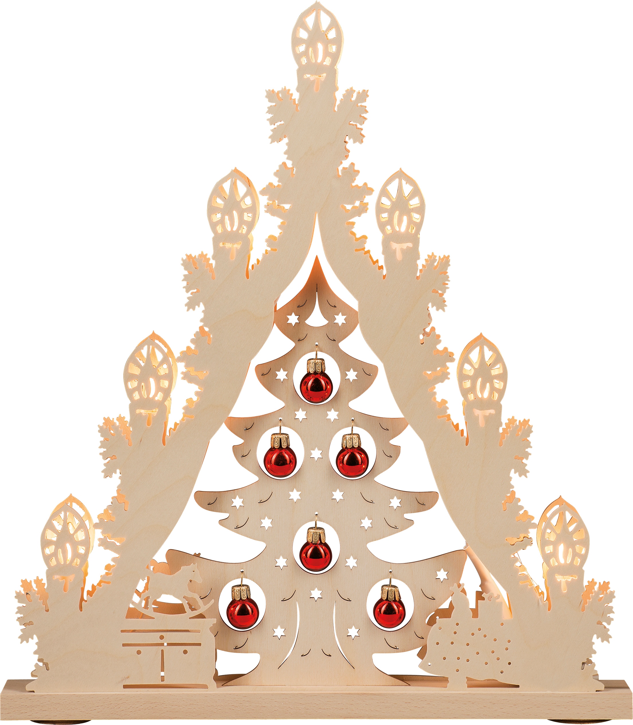 Weigla LED Lichterbogen »Weihnachtsbaum mit Kugeln«, Lichterspitze, 7- flammig | BAUR