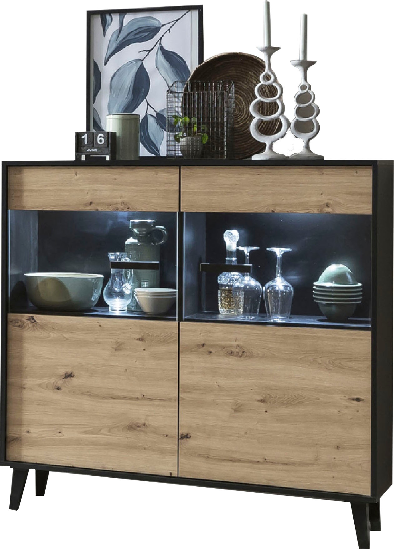 INOSIGN Highboard "ARTONA", Vitrine, Breite 125 cm günstig online kaufen