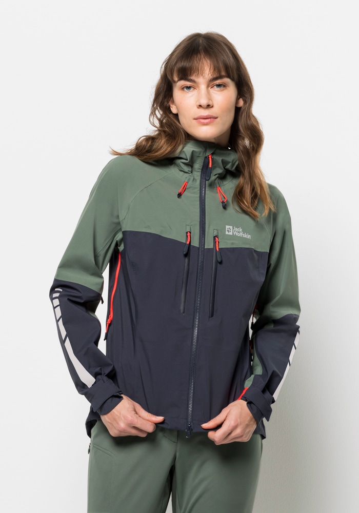 Jack Wolfskin Outdoorjacke "MOROBBIA 3L JKT W", mit Kapuze