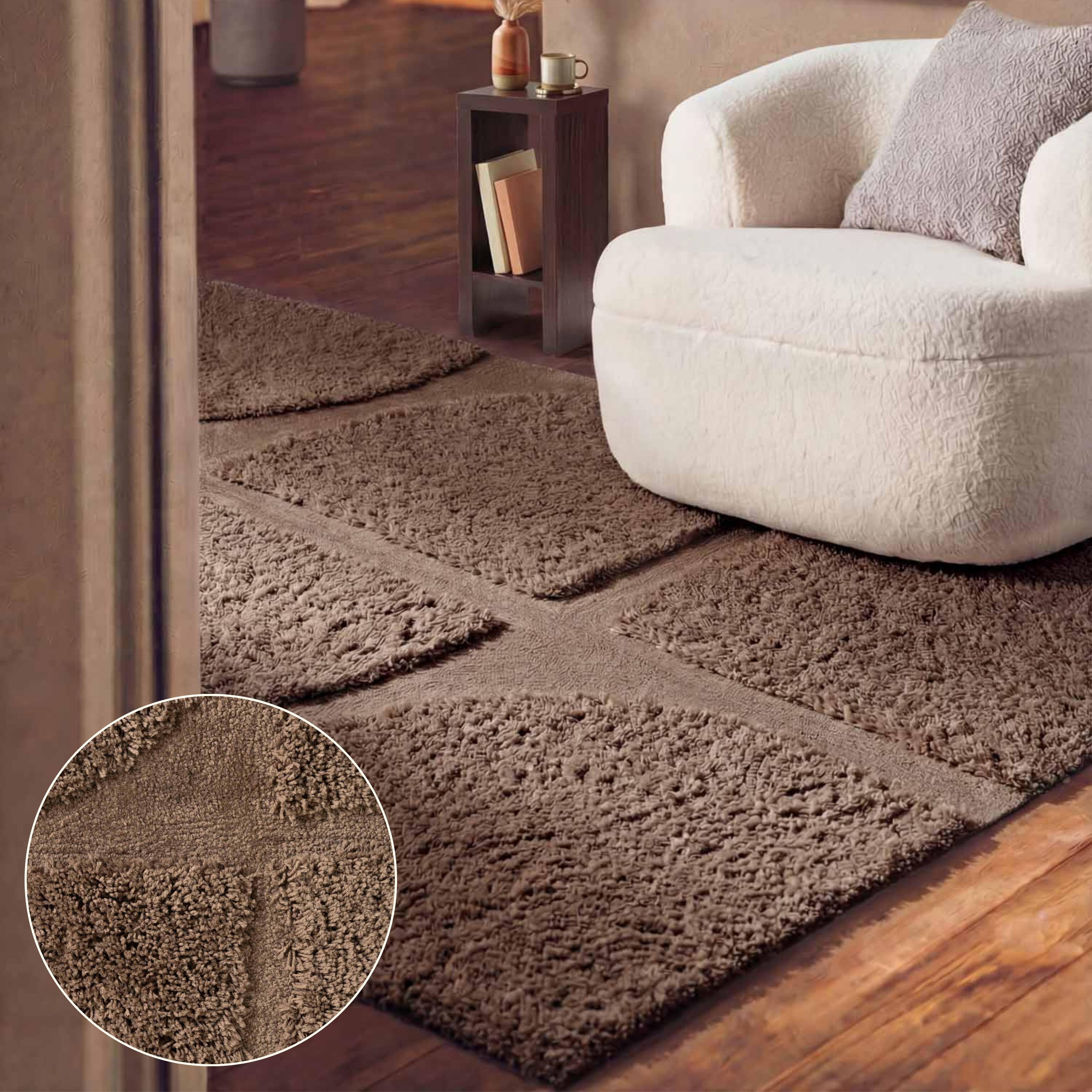 Ted Baker Hochflor-Teppich "Jasper, auch in rund" rechteckig 25 mm Höhe Hoch-Tief-Struktur, Weich, Shaggy, Modern, Wohnzimmer, Schlafzimmer