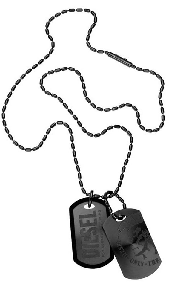 Diesel Kette mit Anhänger »Schmuck Edelstahl Halsschmuck Kugelkette DOG TAG«, (Set, 3 tlg.)