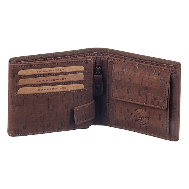 GreenLand Nature Geldbörse »NATURE leather-cork«, mit Sicherheitsschutz  bestellen | BAUR