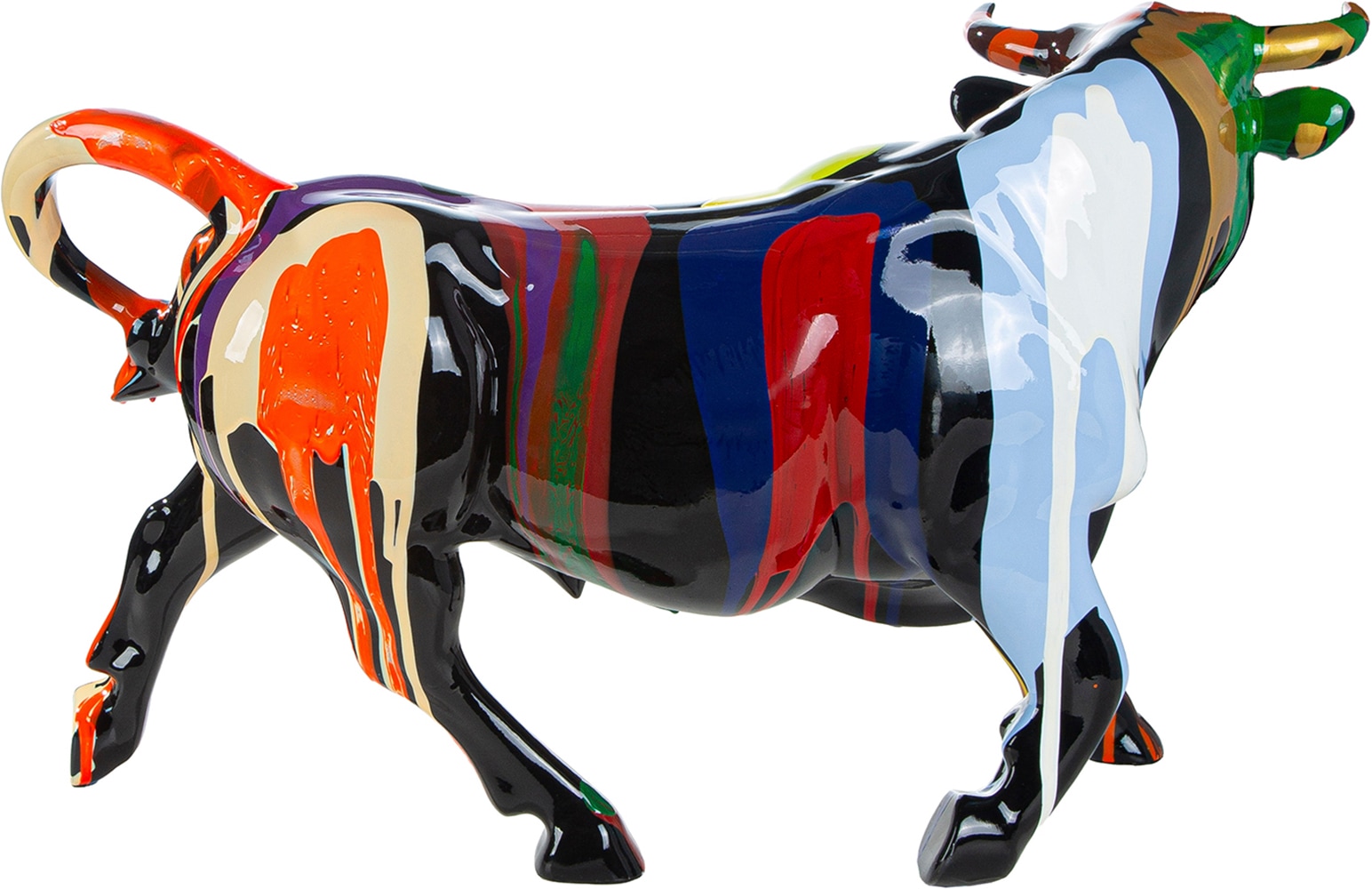GILDE Skulptur »Figur Stier Colorox mehrfarbig« Tierfigur Kunstfigur Pop-Art-Stil Designobjekt Sammlerfigur