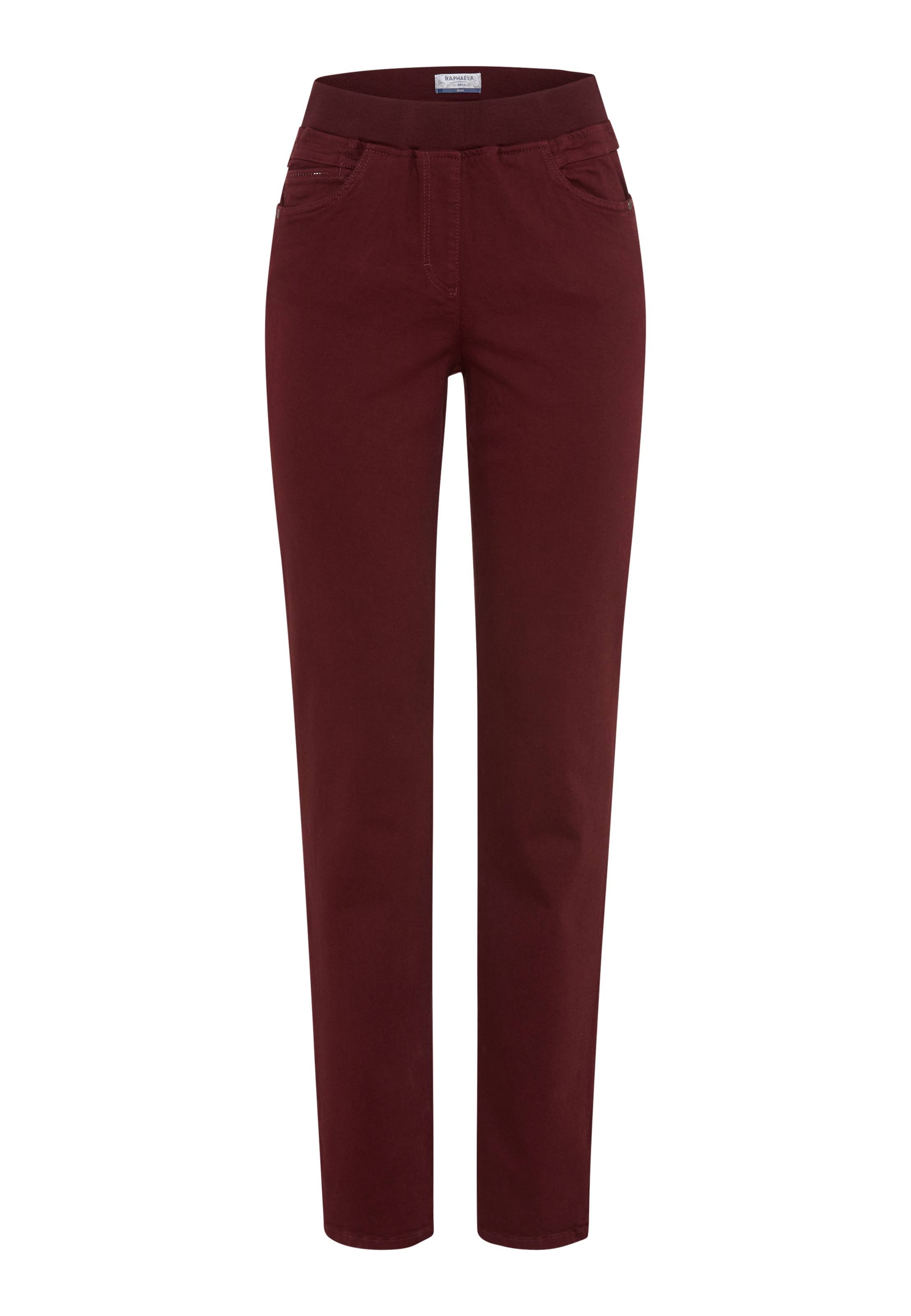 "Bequeme Jeans RAPHAELA BY BRAX ""Style PAMINA"", Damen, Gr. 40K (20), Kurzgrößen, weinrot, Denim/Jeans, 93% Baumwolle, 5% Elastomultiester, 2%
