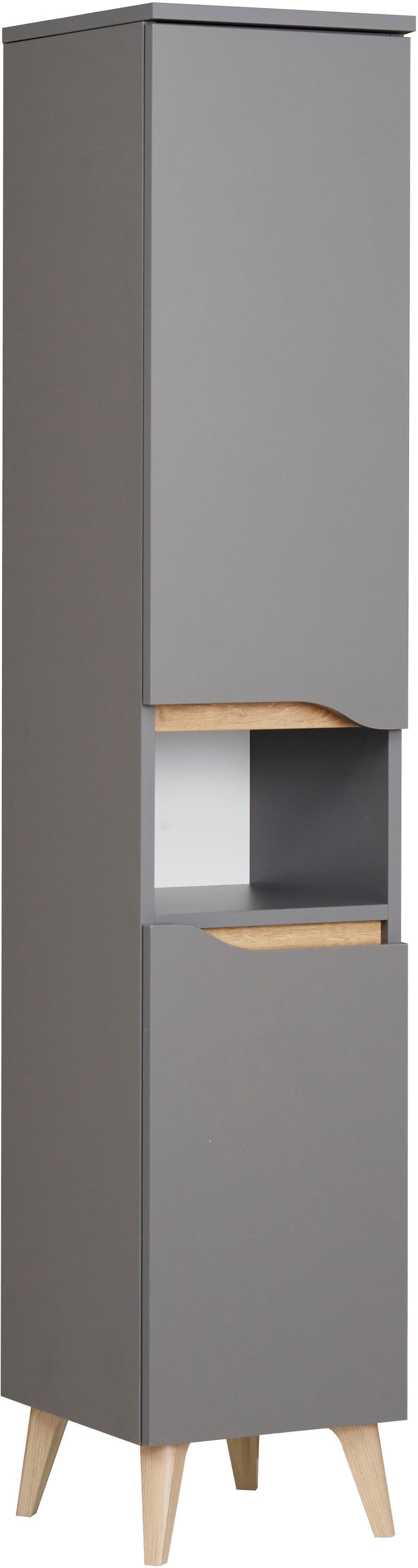 Saphir Badmöbel-Set »Quickset 5-teilig, Waschbeckenunterschrank mit LED-Spiegelschrank«, (6 St.), Midischrank, Unterschrank, Hängeschrank, inkl. Türdämpfer, 9 Türen
