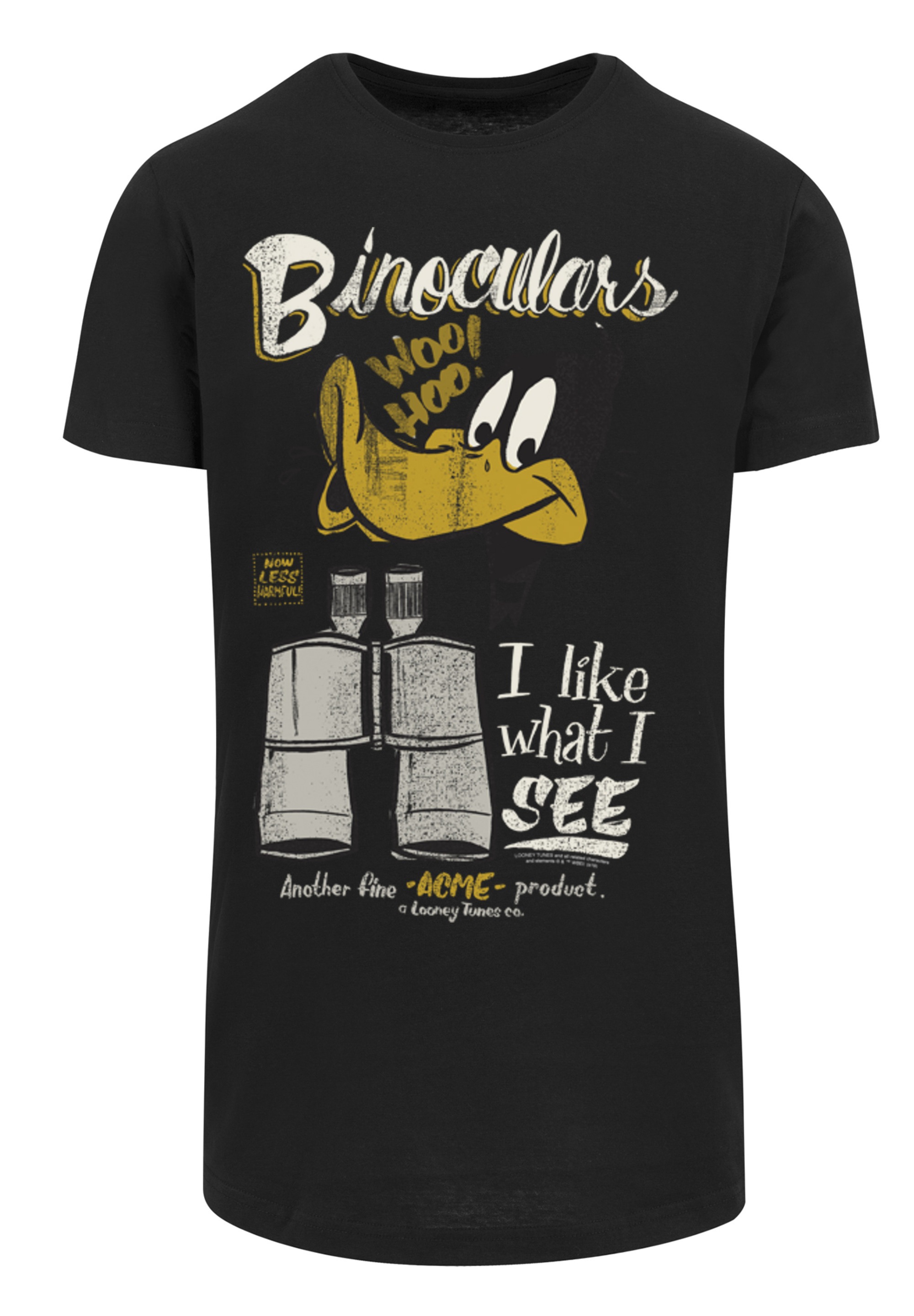 F4NT4STIC T-Shirt »Looney Tunes Daffy Duck Binoculars«, Herren,Premium Merch,Lang,Longshirt,Bedruckt